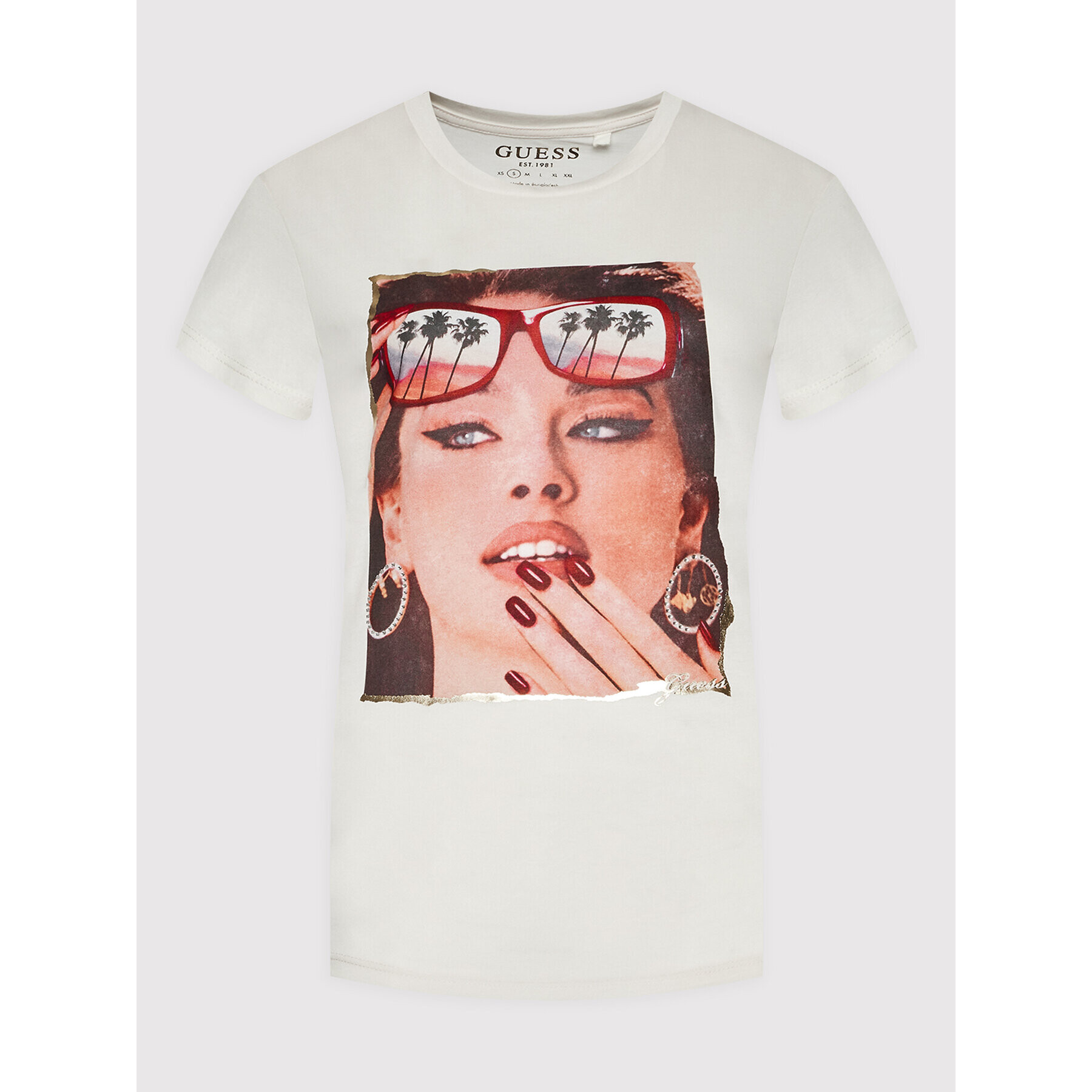 Guess Тишърт W2YI46 K9RM1 Бежов Regular Fit - Pepit.bg