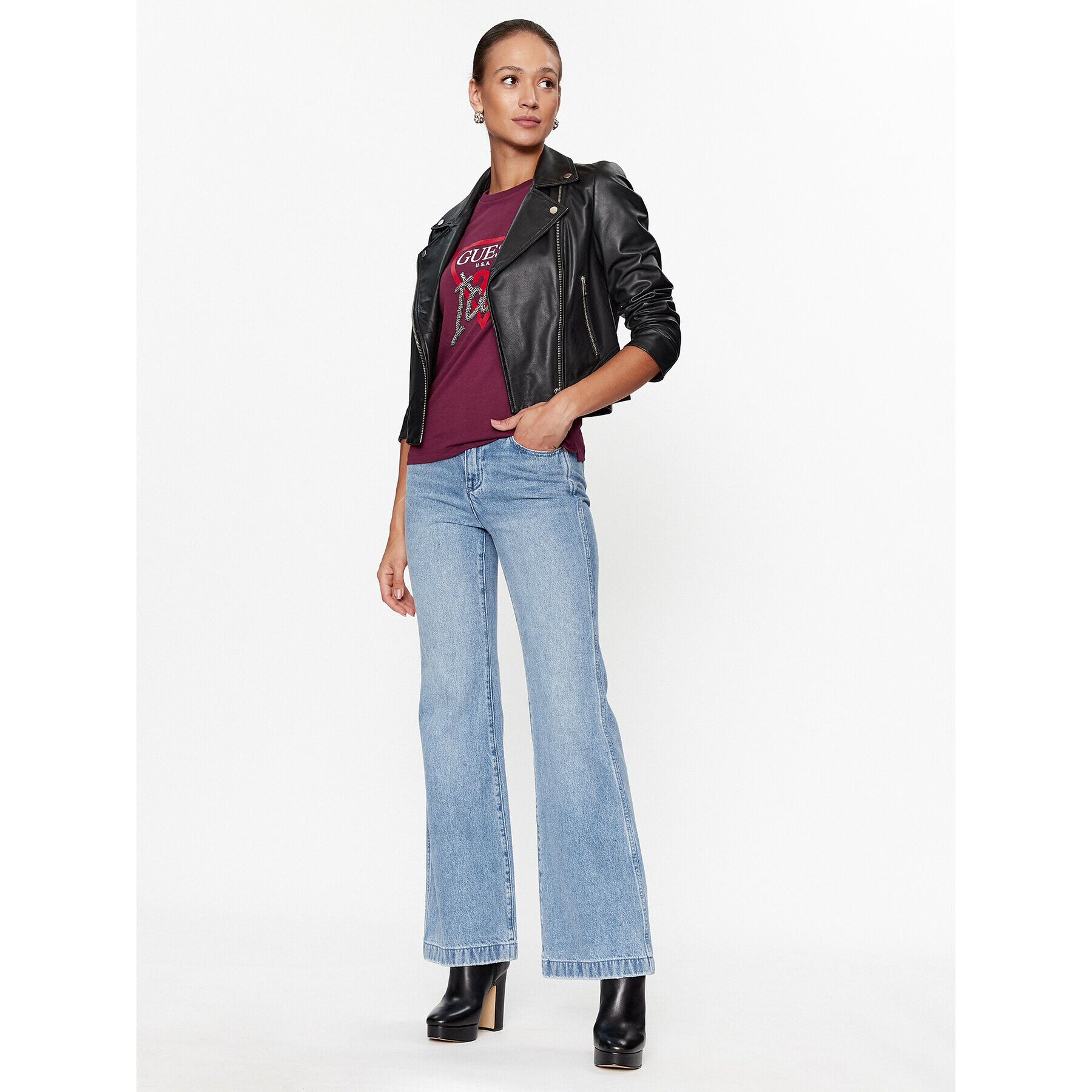 Guess Тишърт W3BI42 I3Z14 Виолетов Regular Fit - Pepit.bg