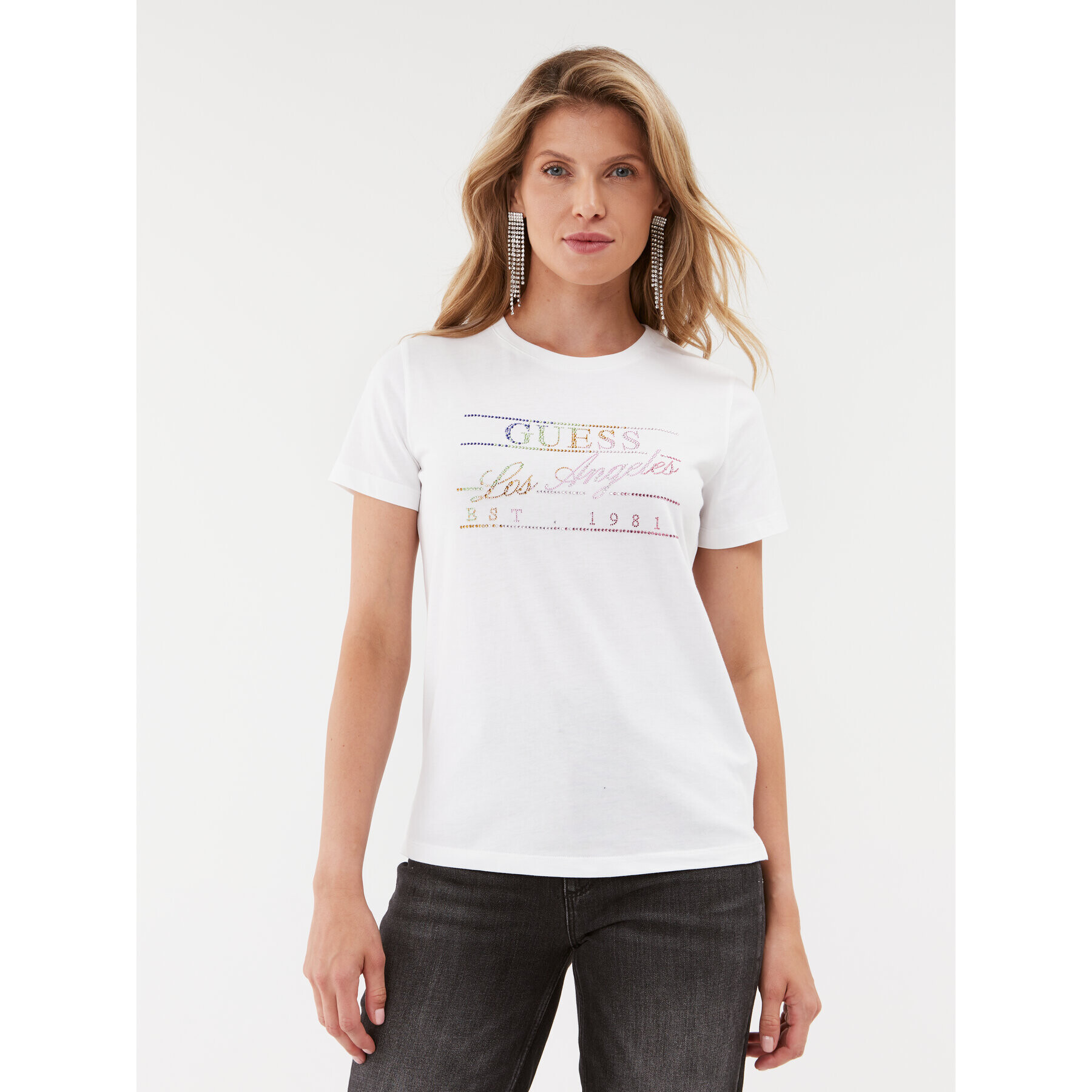 Guess Тишърт W3BI44 I3Z14 Бял Regular Fit - Pepit.bg