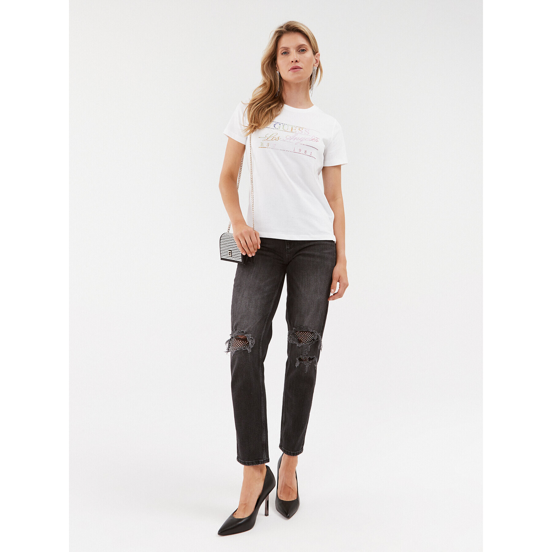 Guess Тишърт W3BI44 I3Z14 Бял Regular Fit - Pepit.bg