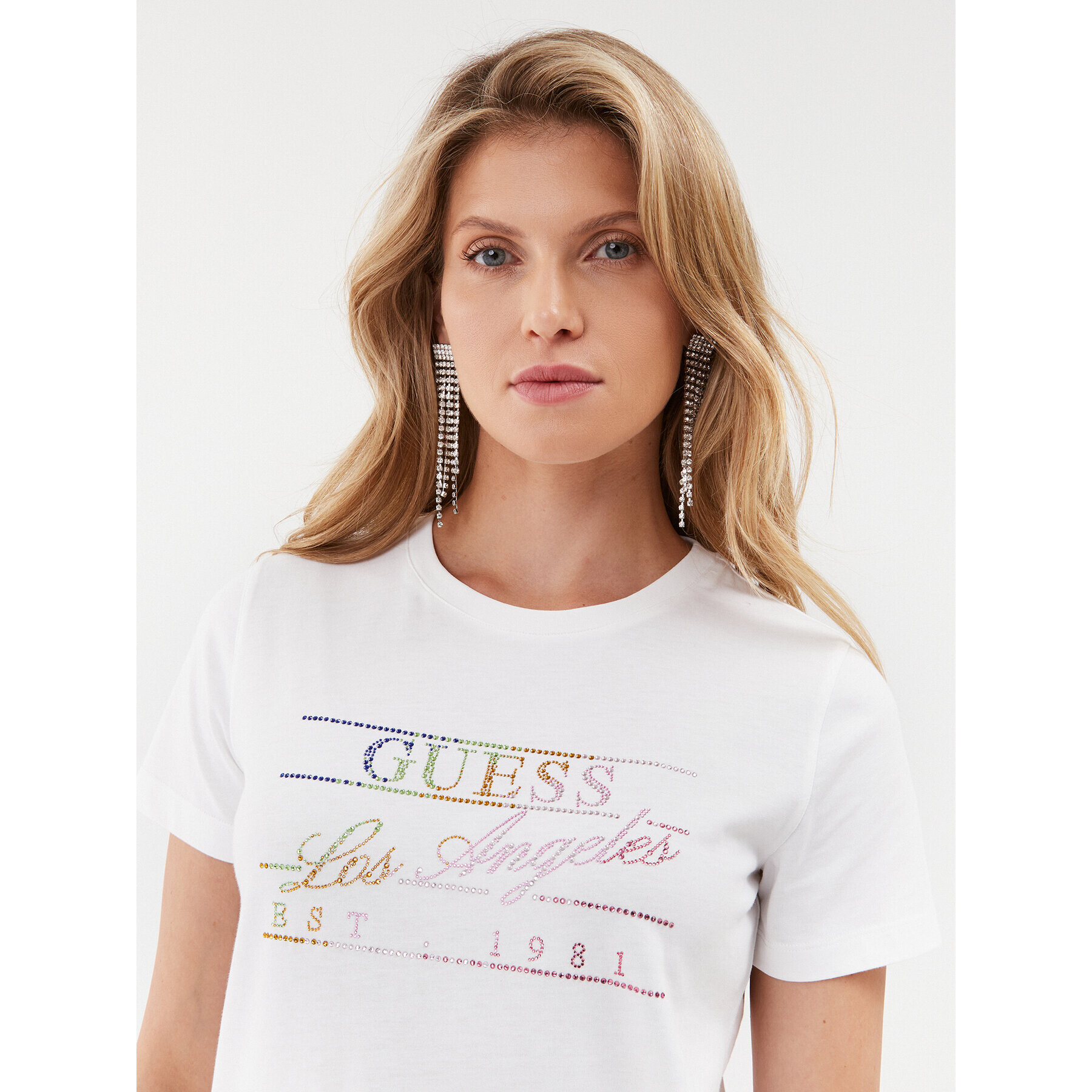 Guess Тишърт W3BI44 I3Z14 Бял Regular Fit - Pepit.bg
