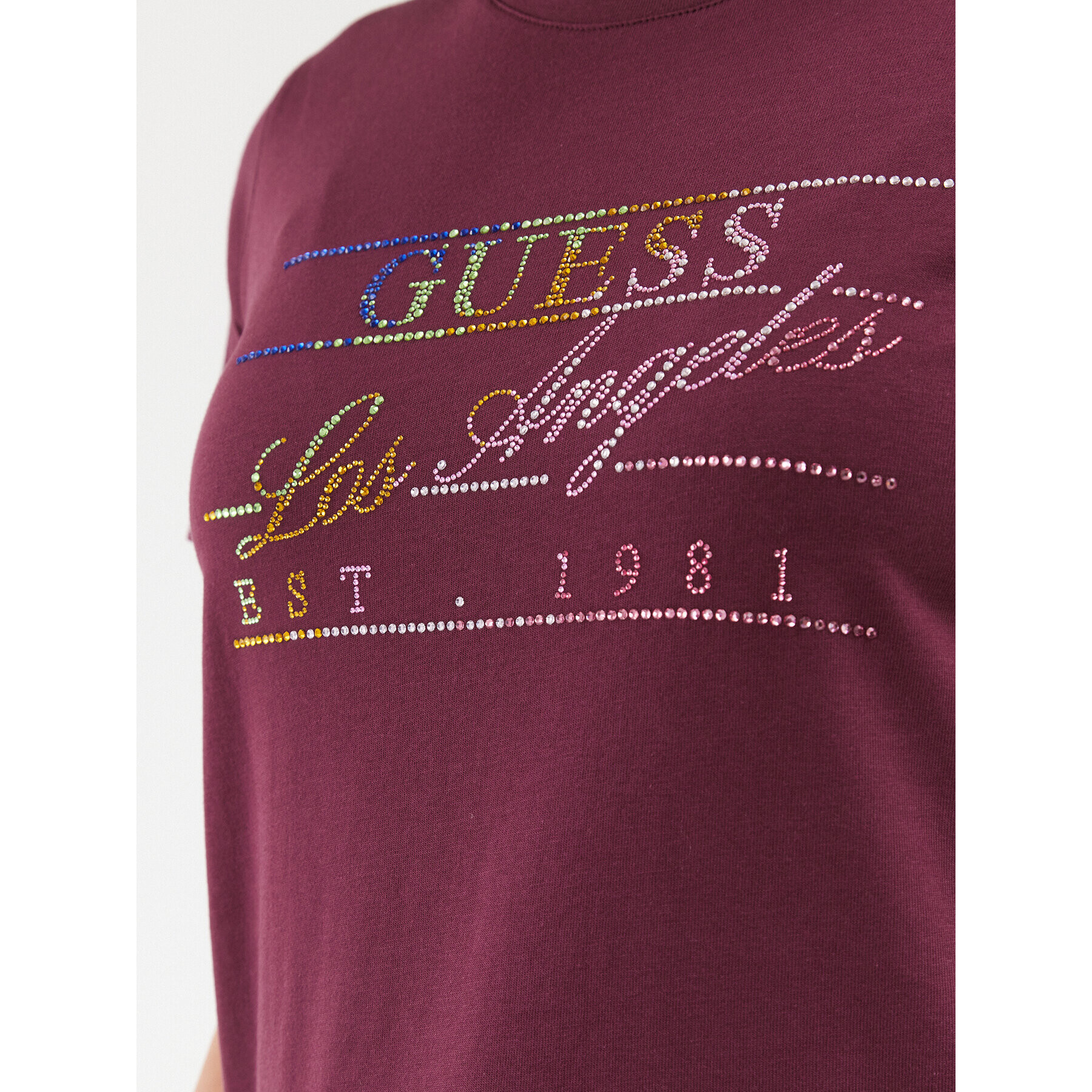 Guess Тишърт W3BI44 I3Z14 Бордо Regular Fit - Pepit.bg