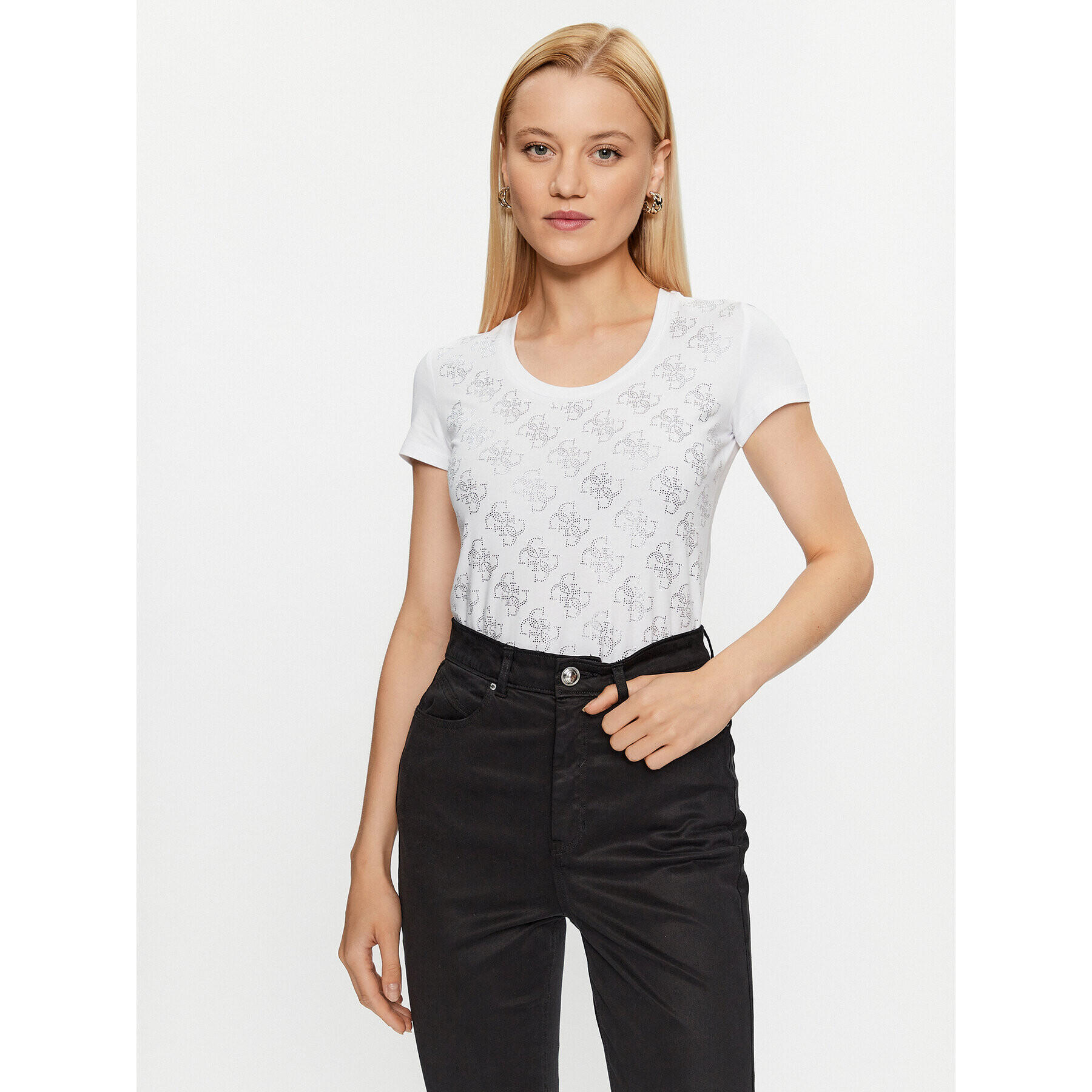 Guess Тишърт W3BI53 J1314 Бял Slim Fit - Pepit.bg