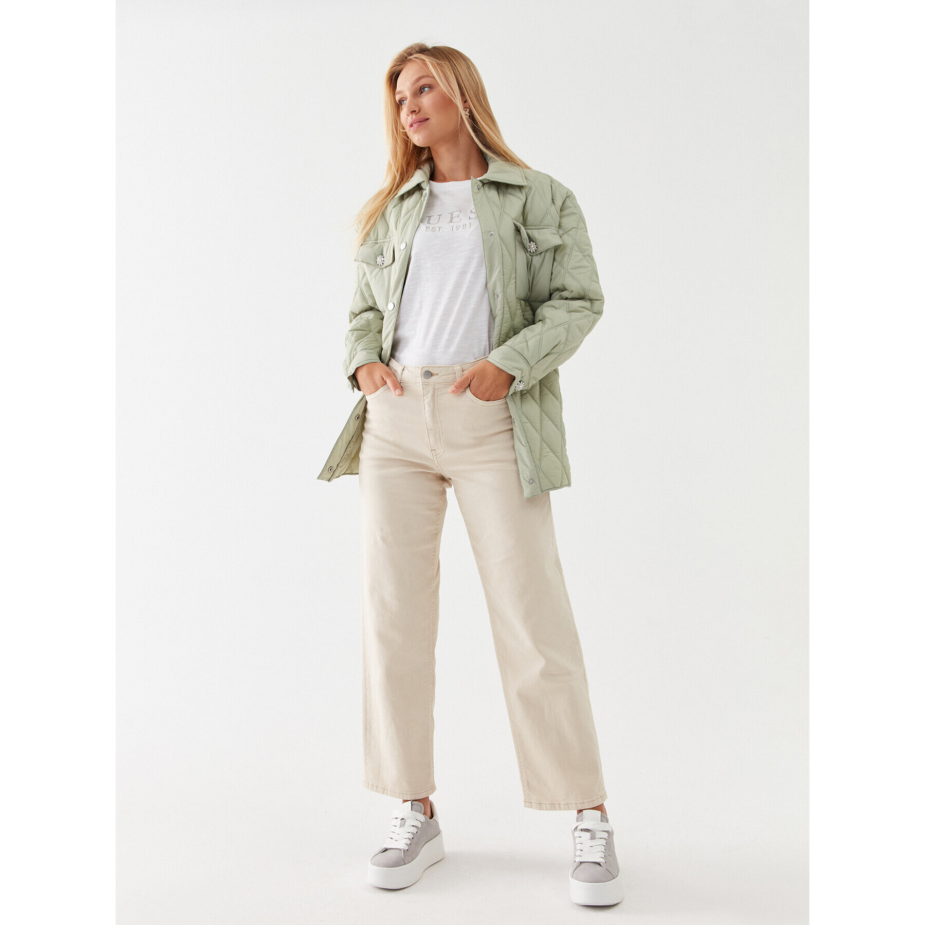 Guess Тишърт W3GI76 K8G01 Бял Regular Fit - Pepit.bg