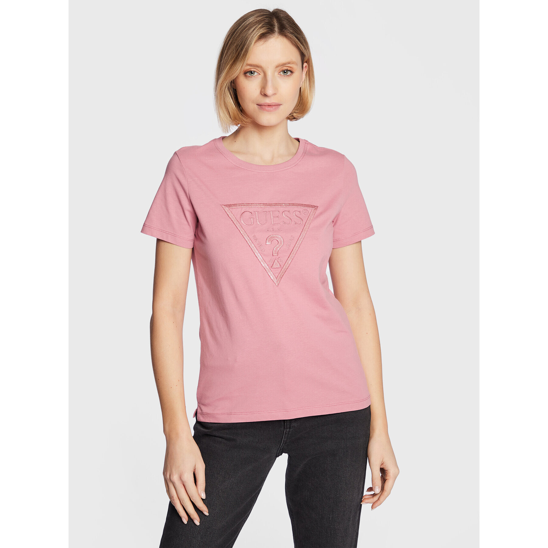 Guess Тишърт W3RI19 I3Z14 Розов Regular Fit - Pepit.bg