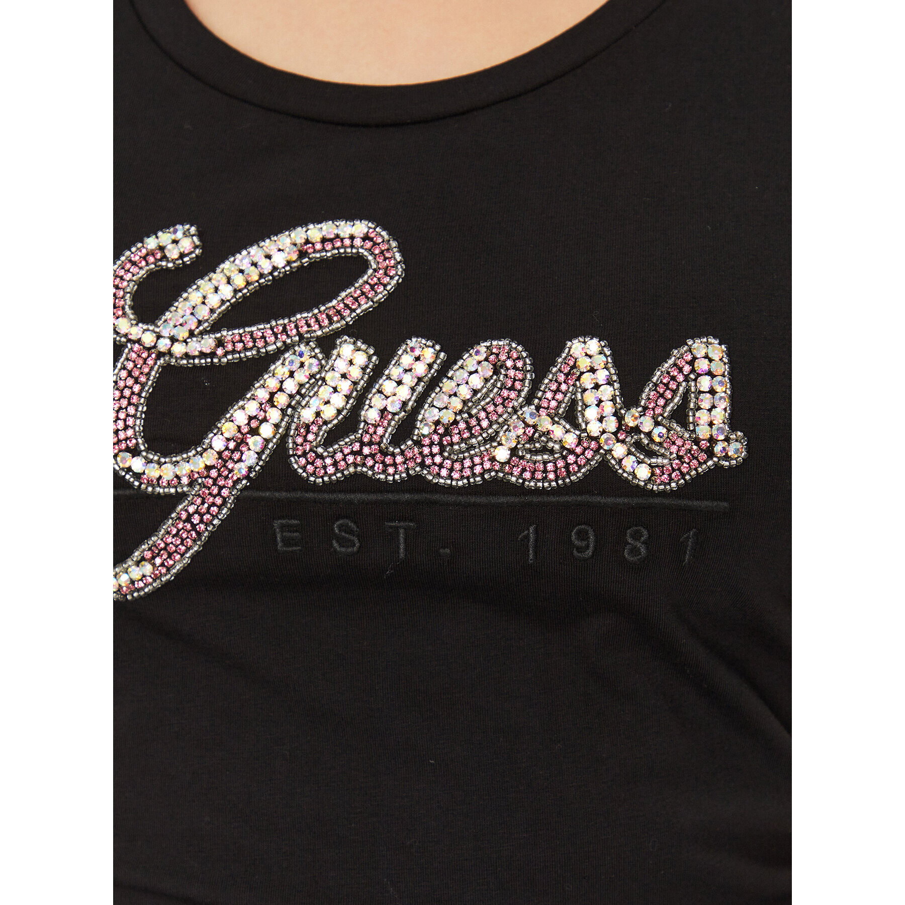 Guess Тишърт W3YI36 J1314 Черен Slim Fit - Pepit.bg