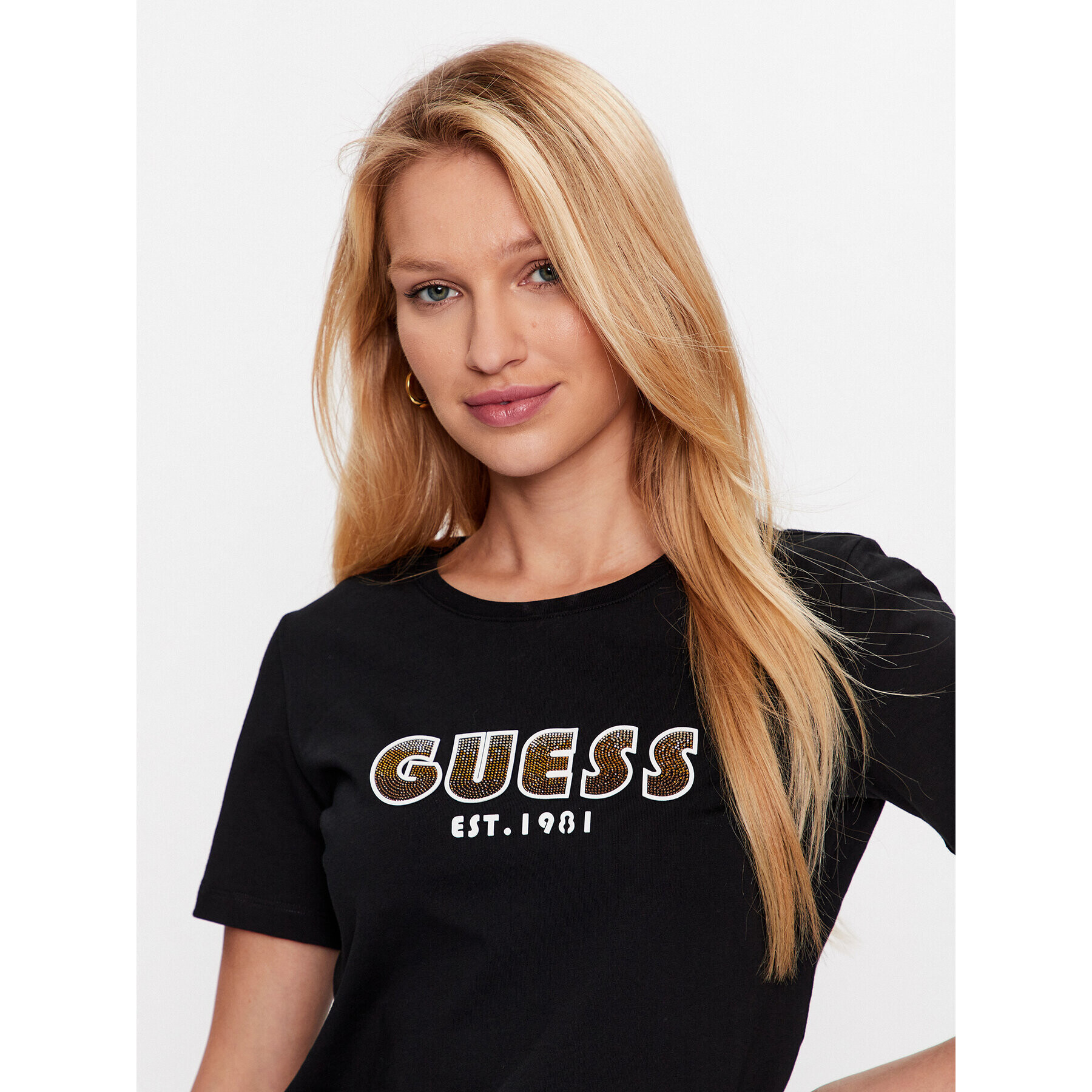 Guess Тишърт W3YI39 I3Z14 Черен Slim Fit - Pepit.bg