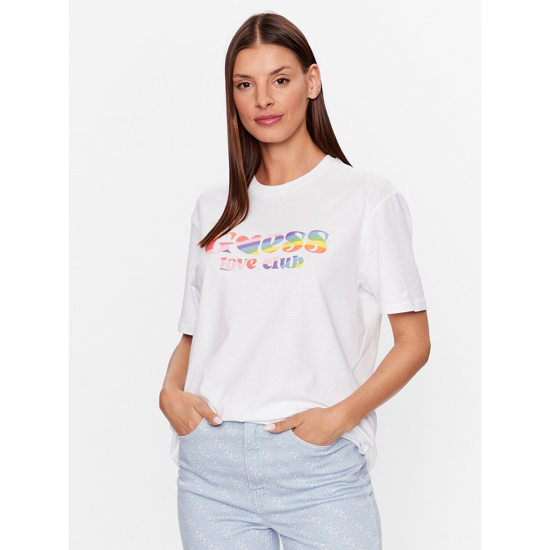 Guess Тишърт W3YI53 K9RM1 Бял Regular Fit - Pepit.bg