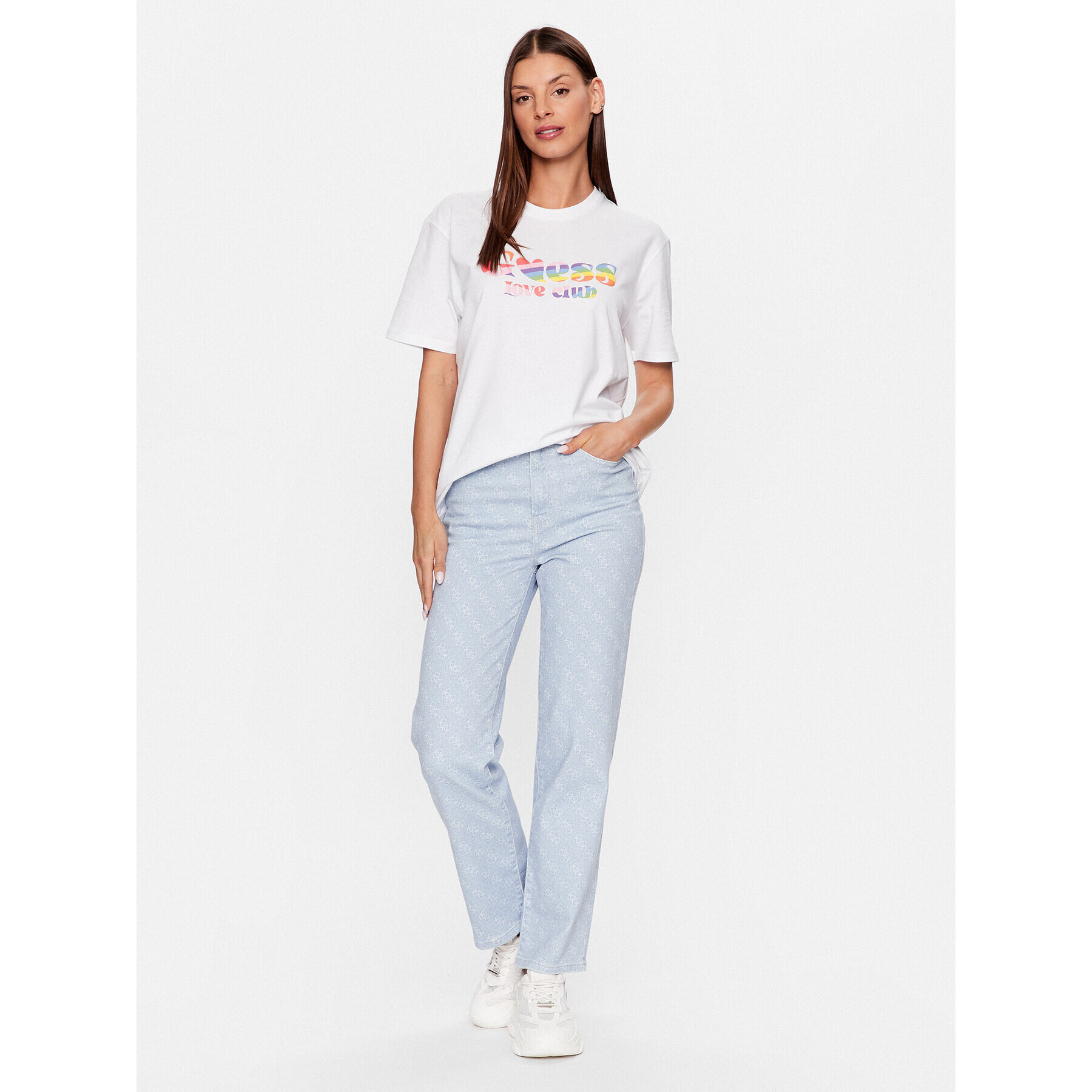 Guess Тишърт W3YI53 K9RM1 Бял Regular Fit - Pepit.bg