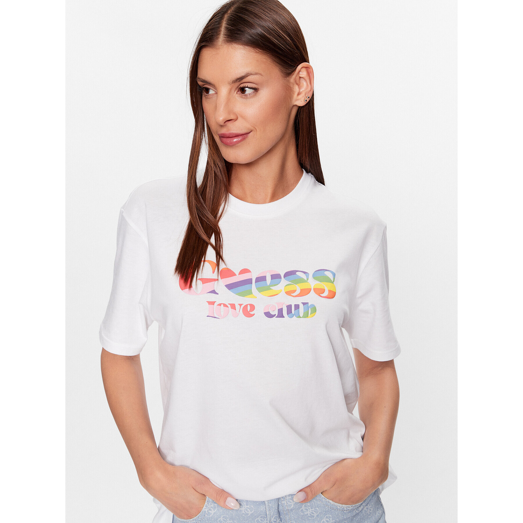 Guess Тишърт W3YI53 K9RM1 Бял Regular Fit - Pepit.bg