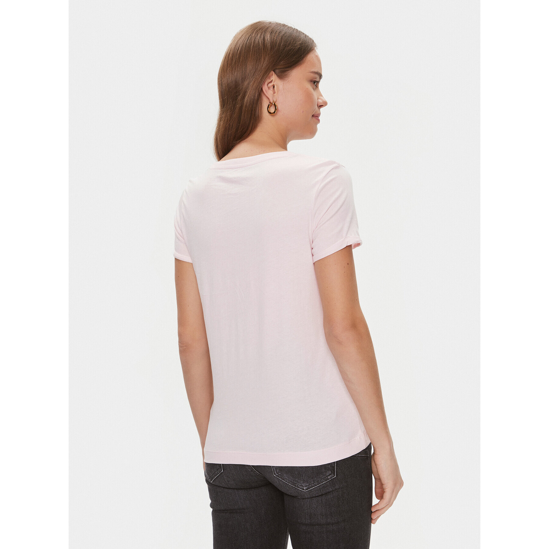 Guess Тишърт W4RI24 JA914 Розов Slim Fit - Pepit.bg