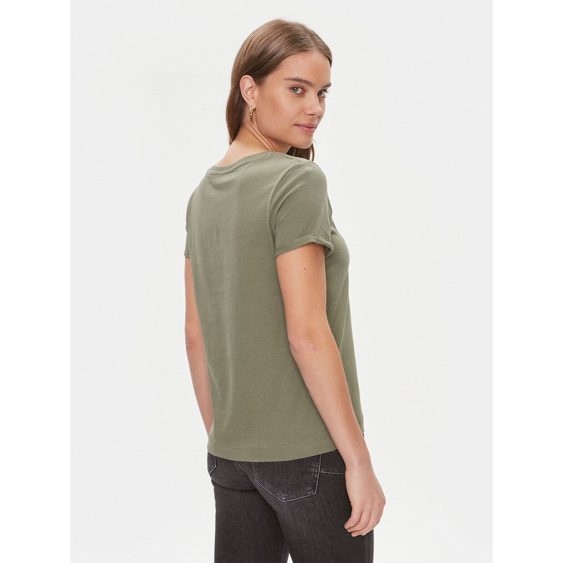 Guess Тишърт W4RI24 JA914 Зелен Regular Fit - Pepit.bg