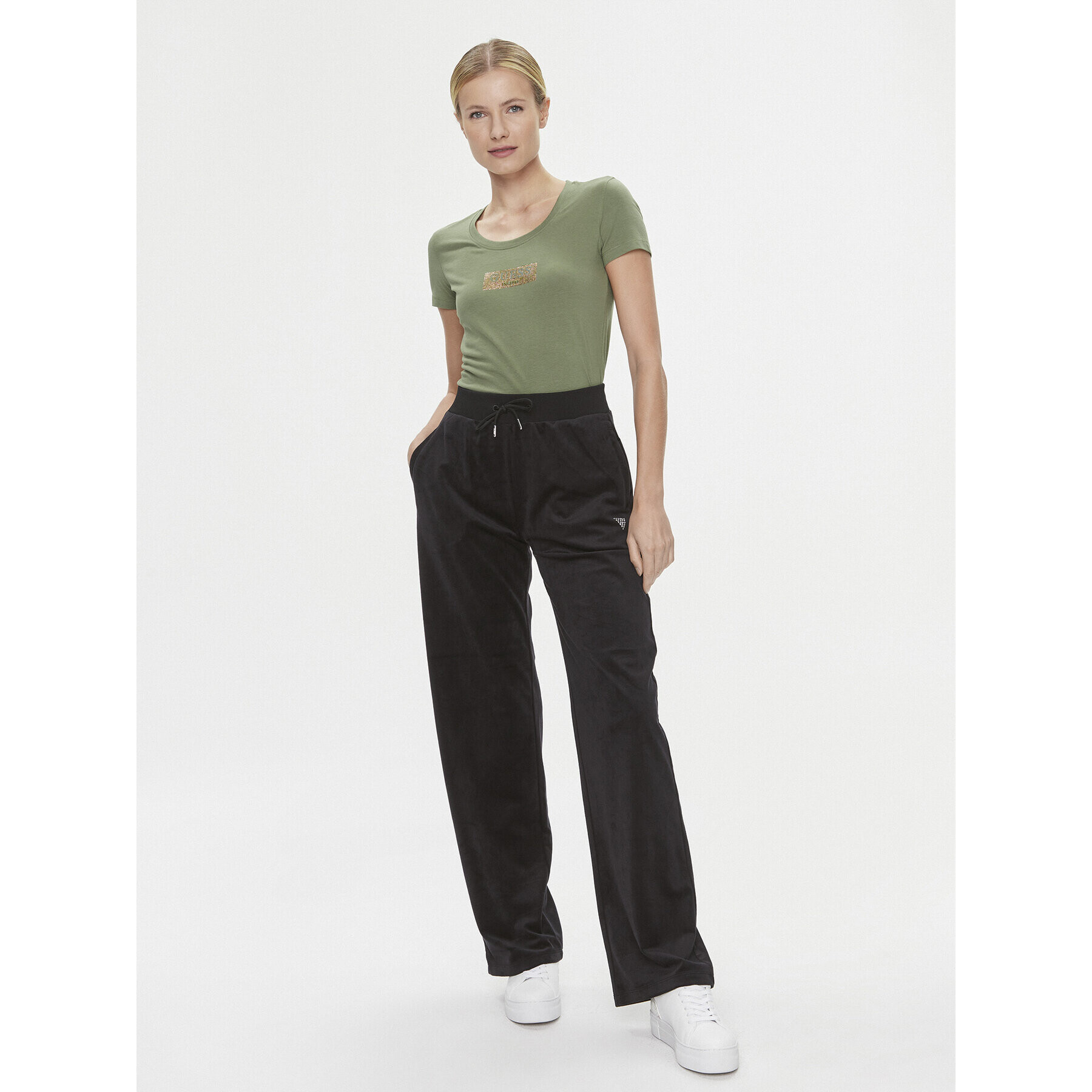 Guess Тишърт W4RI33 J1314 Зелен Slim Fit - Pepit.bg