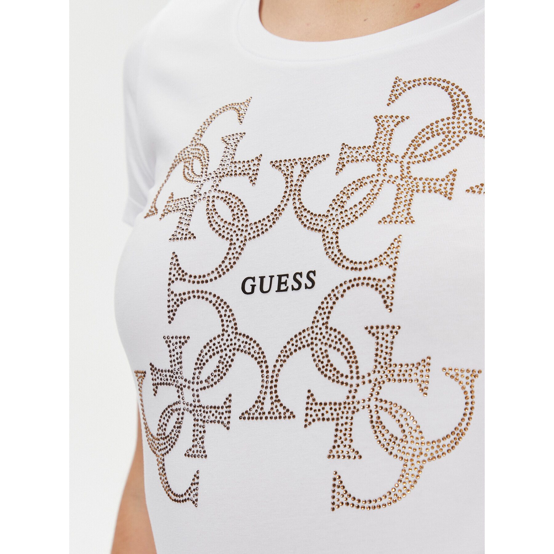 Guess Тишърт W4RI35 J1314 Бял Slim Fit - Pepit.bg