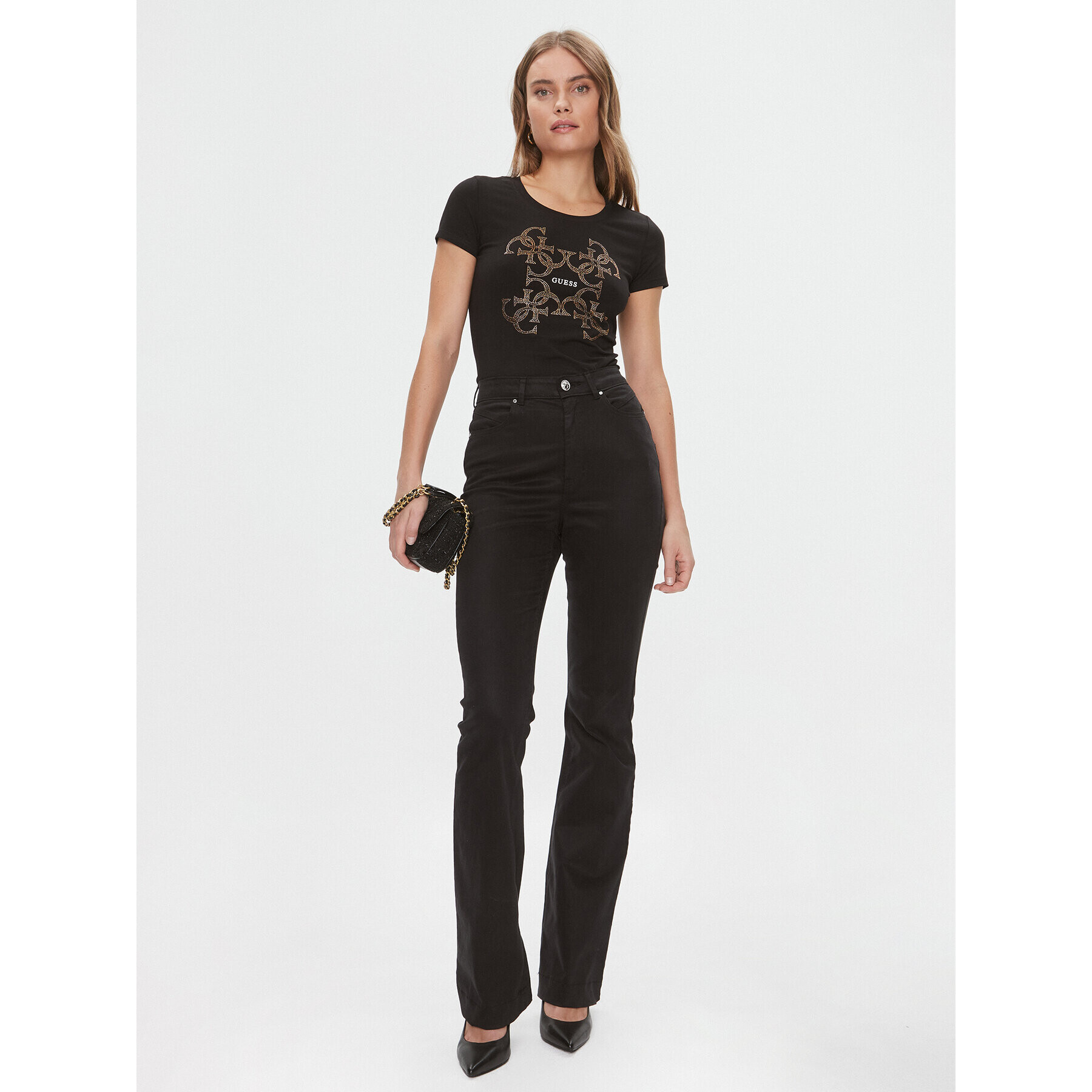 Guess Тишърт W4RI35 J1314 Черен Slim Fit - Pepit.bg