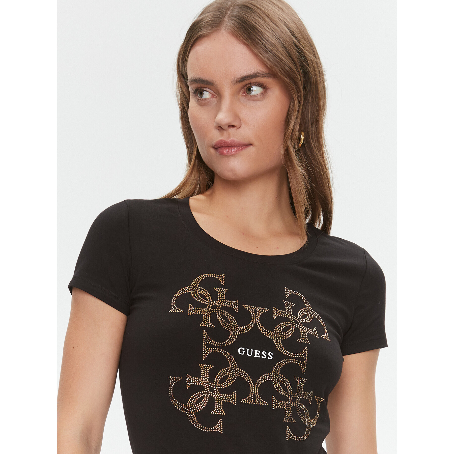 Guess Тишърт W4RI35 J1314 Черен Slim Fit - Pepit.bg