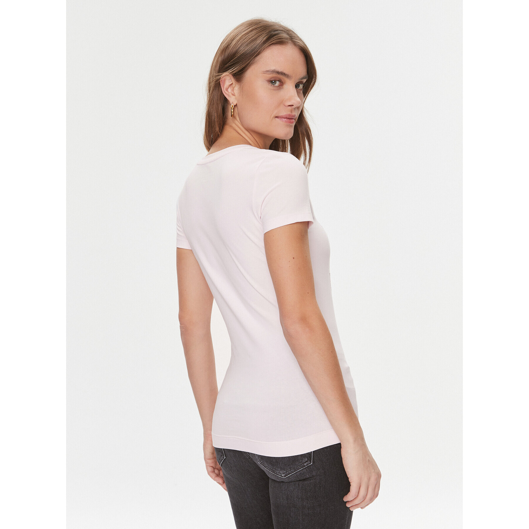 Guess Тишърт W4RI35 J1314 Розов Slim Fit - Pepit.bg