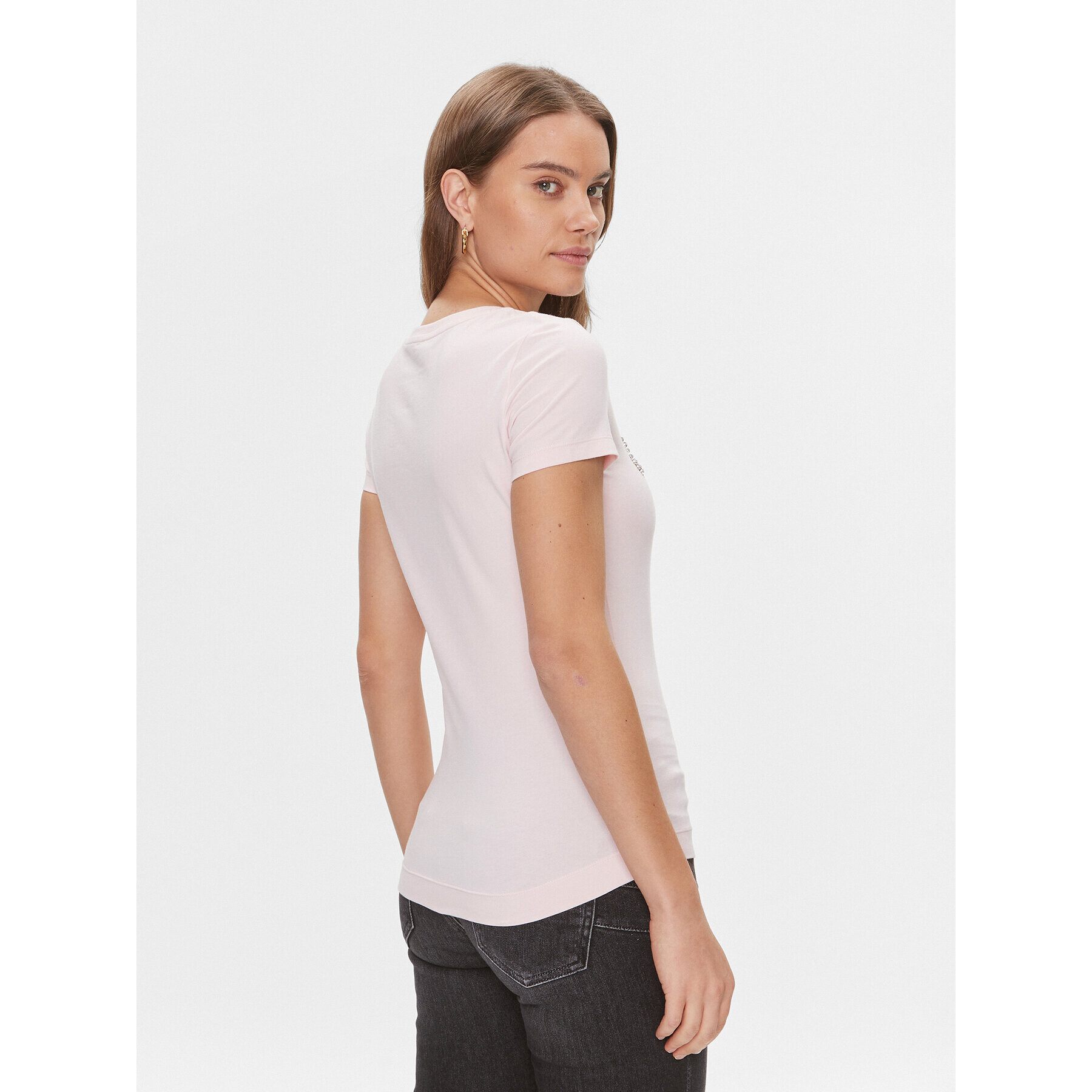 Guess Тишърт W4RI39 J1314 Розов Slim Fit - Pepit.bg