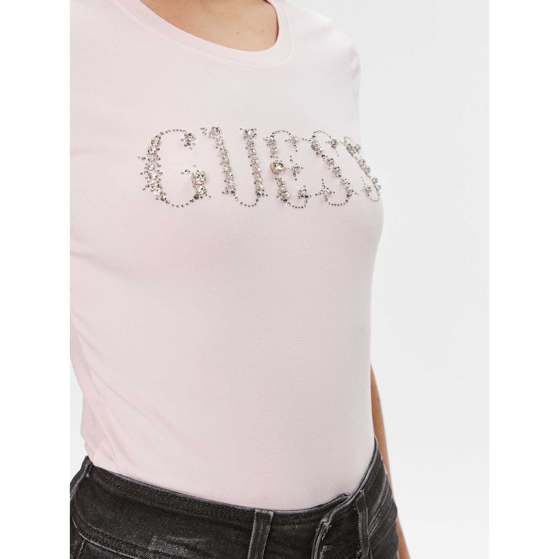 Guess Тишърт W4RI39 J1314 Розов Slim Fit - Pepit.bg