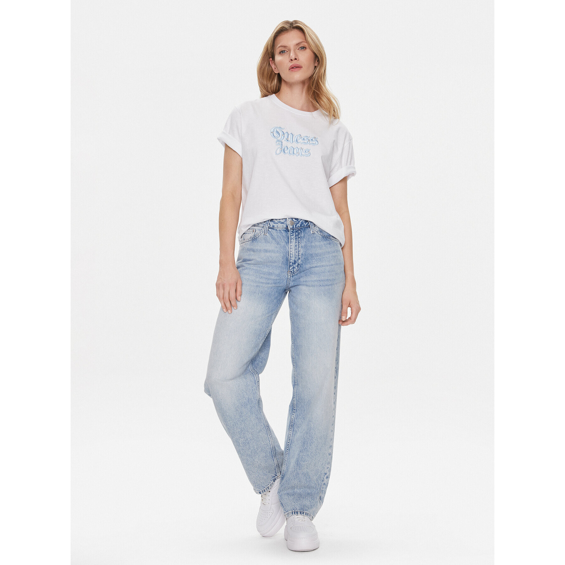 Guess Тишърт W4RI49 K6XN4 Бял Regular Fit - Pepit.bg
