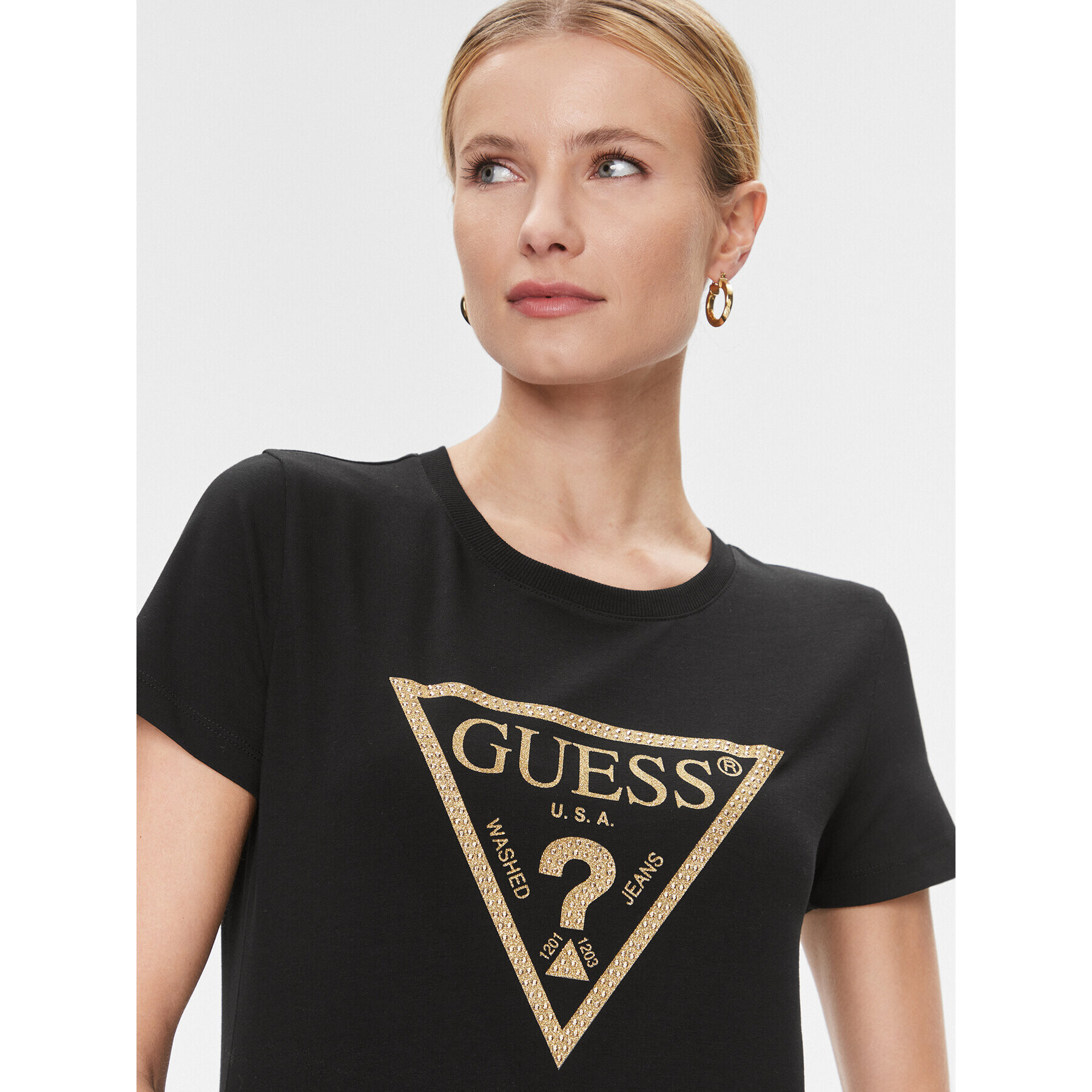 Guess Тишърт W4RI69 J1314 Черен Regular Fit - Pepit.bg