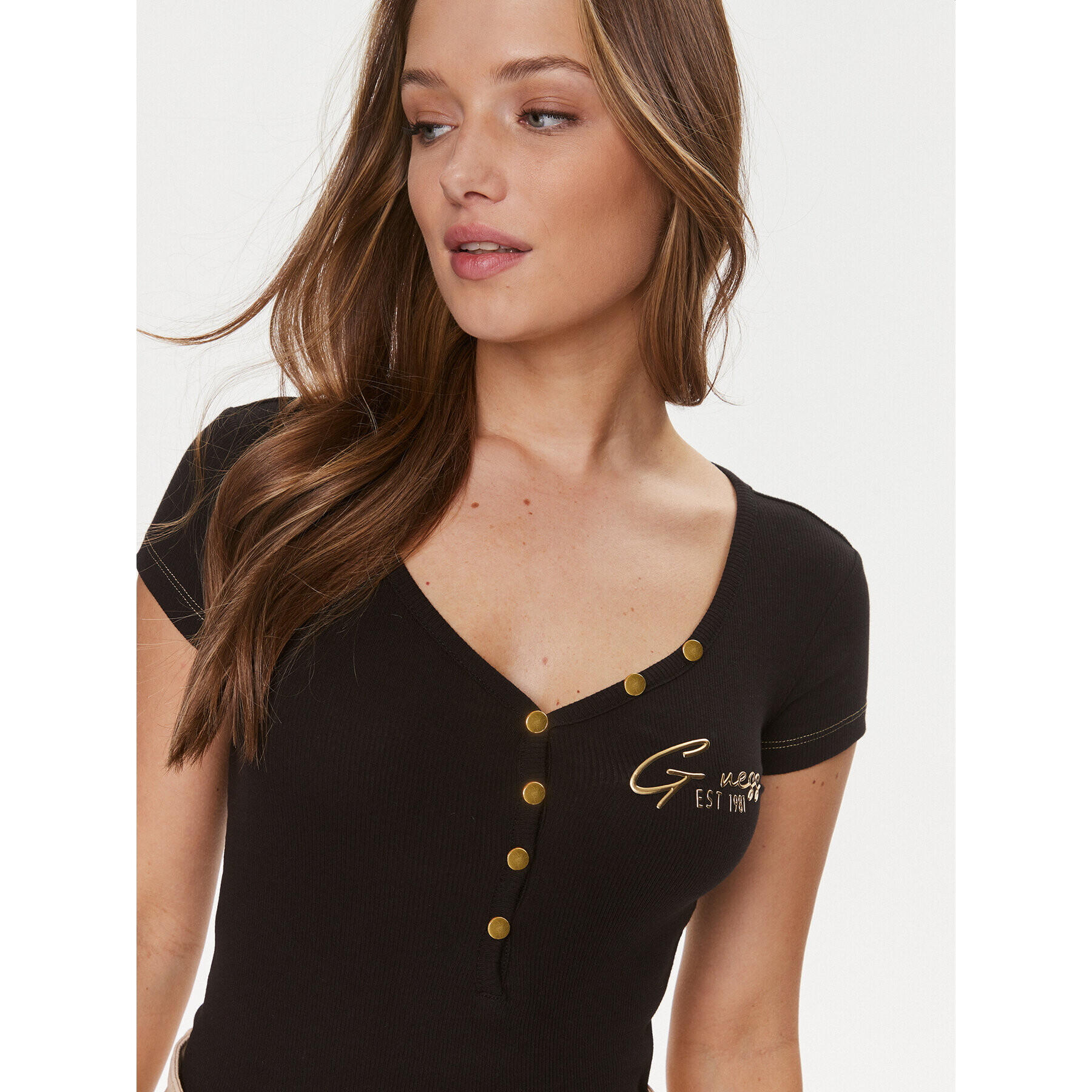 Guess Тишърт W4RP47 K1814 Черен Regular Fit - Pepit.bg