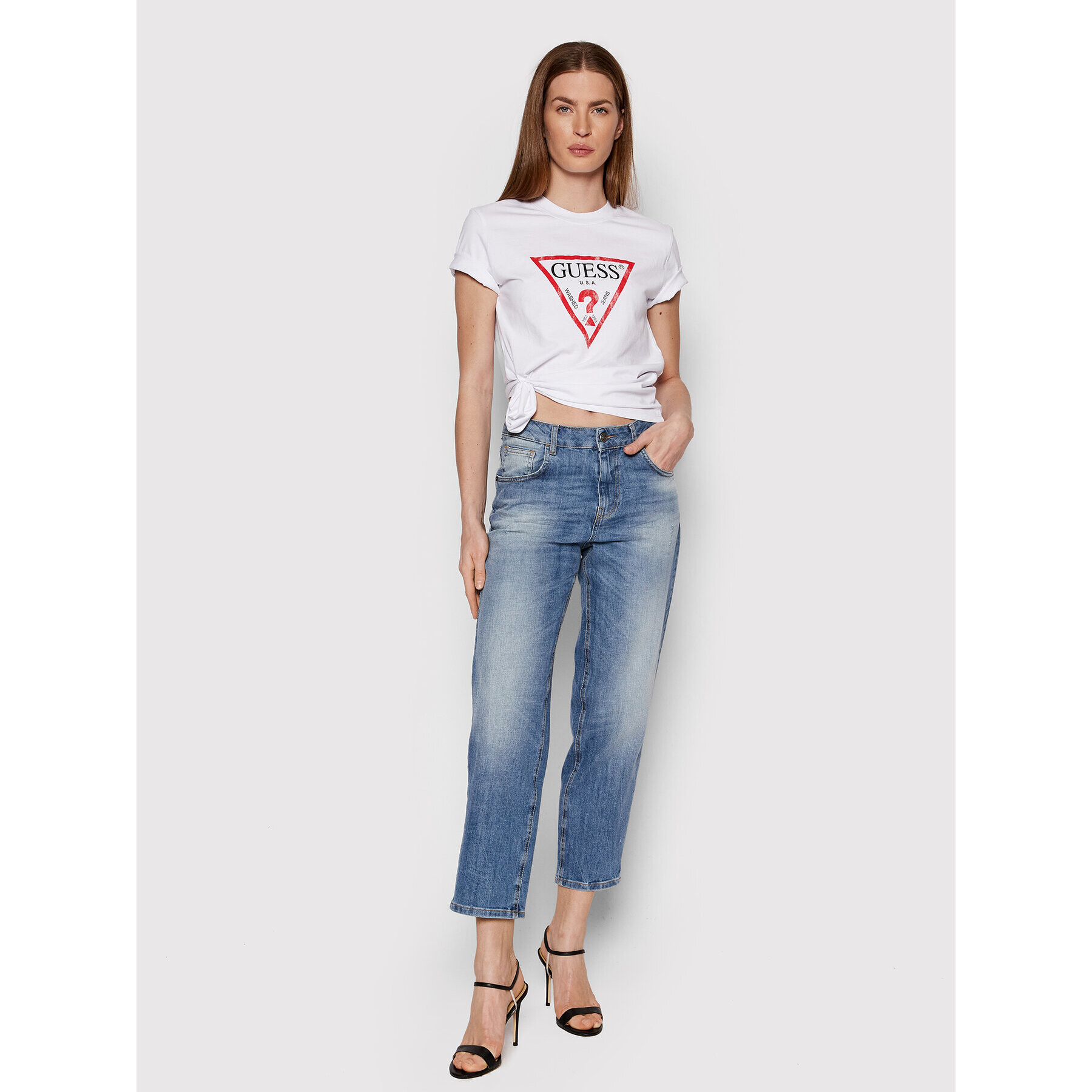 Guess Тишърт W93I0R R9I60 Бял Regular Fit - Pepit.bg