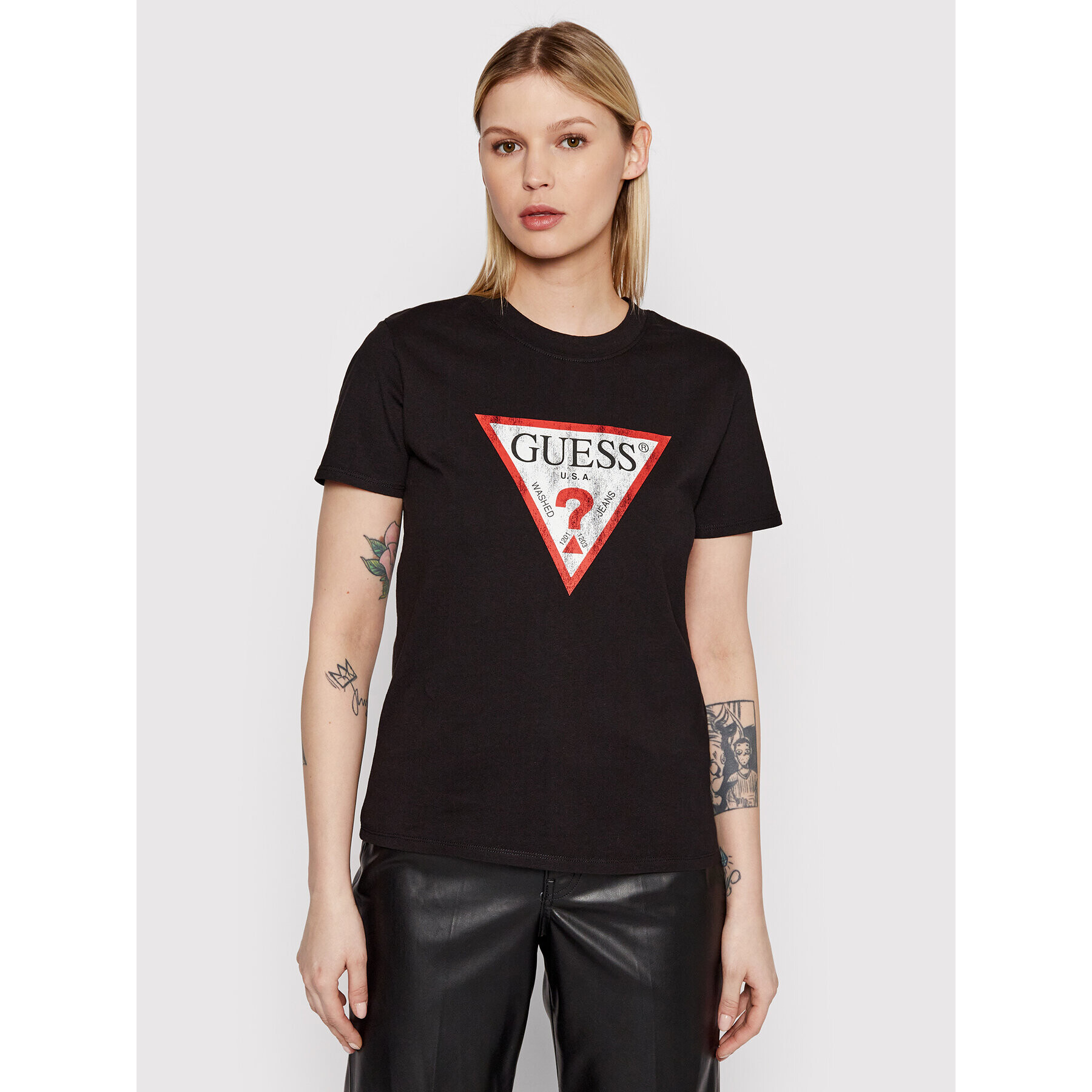 Guess Тишърт W93I0R R9I60 Черен Regular Fit - Pepit.bg
