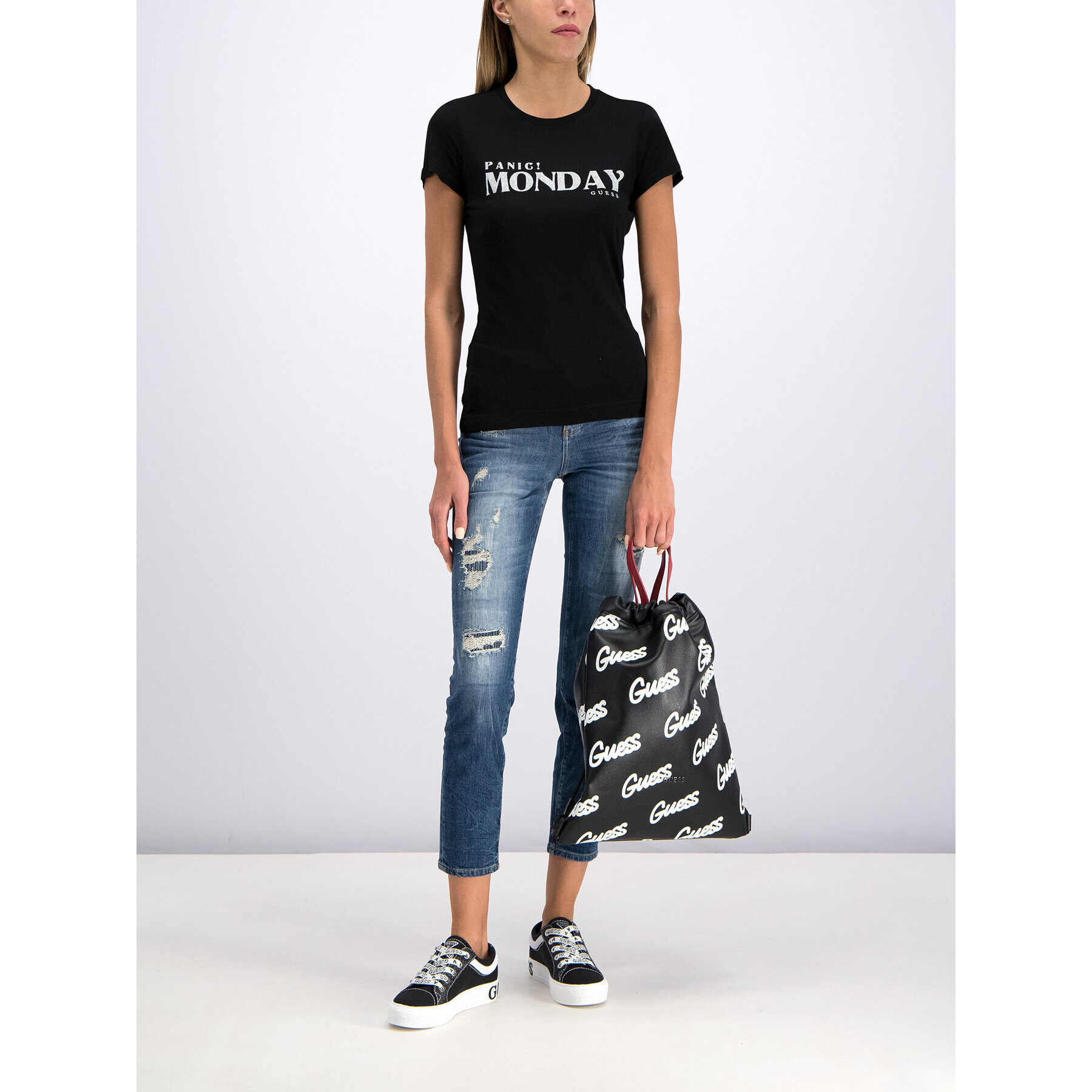 Guess Тишърт W93I85 K7DM0 Черен Slim Fit - Pepit.bg