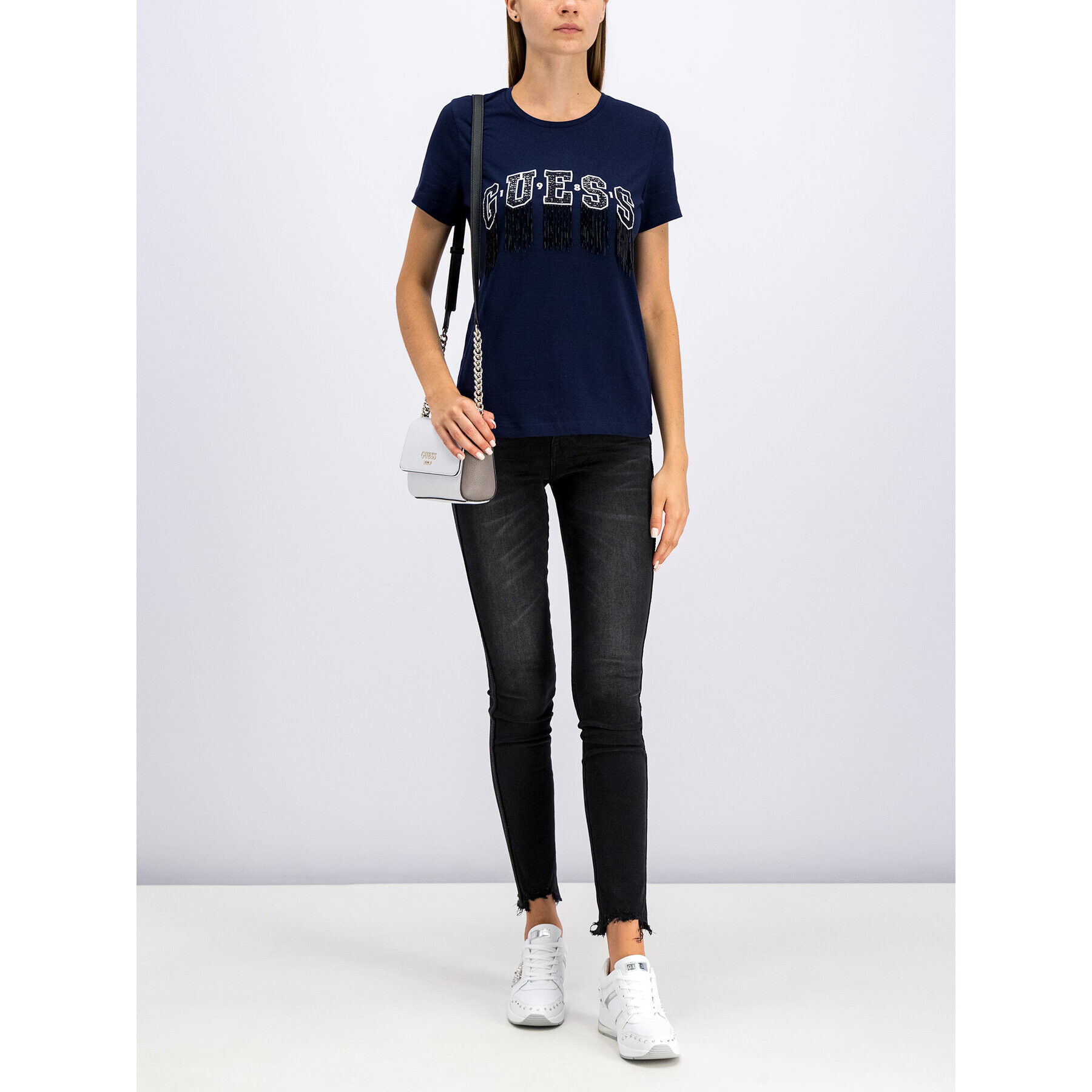 Guess Тишърт W94I87 K75R0 Тъмносин Regular Fit - Pepit.bg