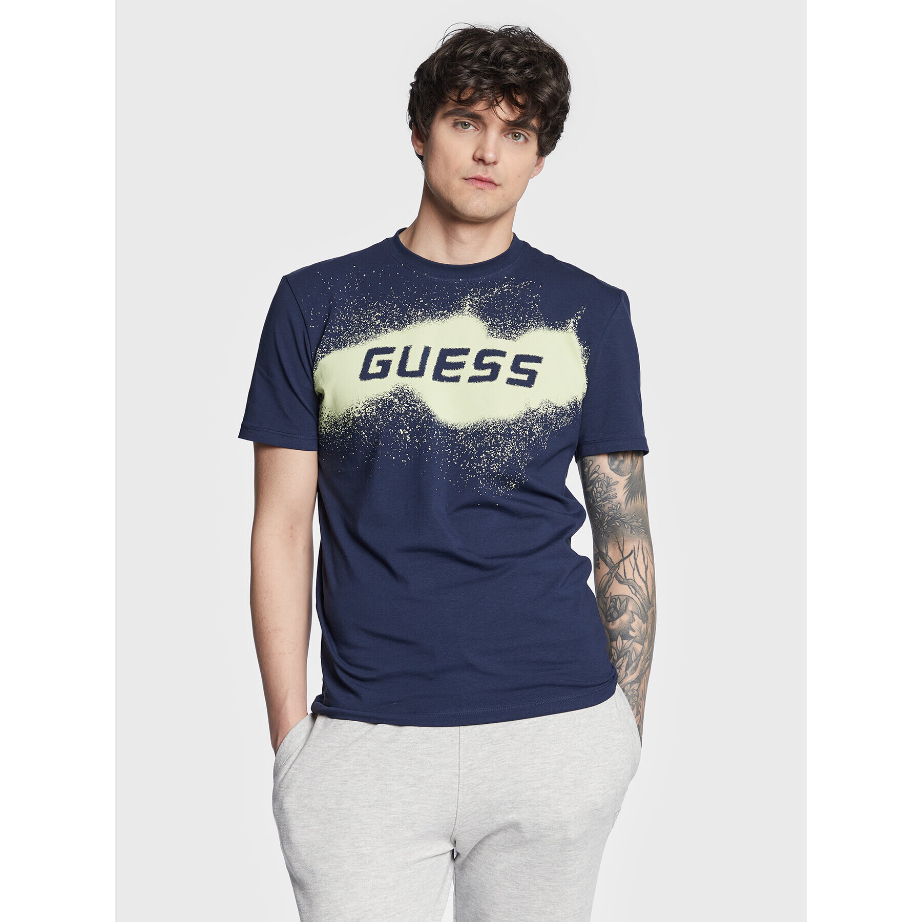 Guess Тишърт Z3GI15 J1314 Тъмносин Slim Fit - Pepit.bg