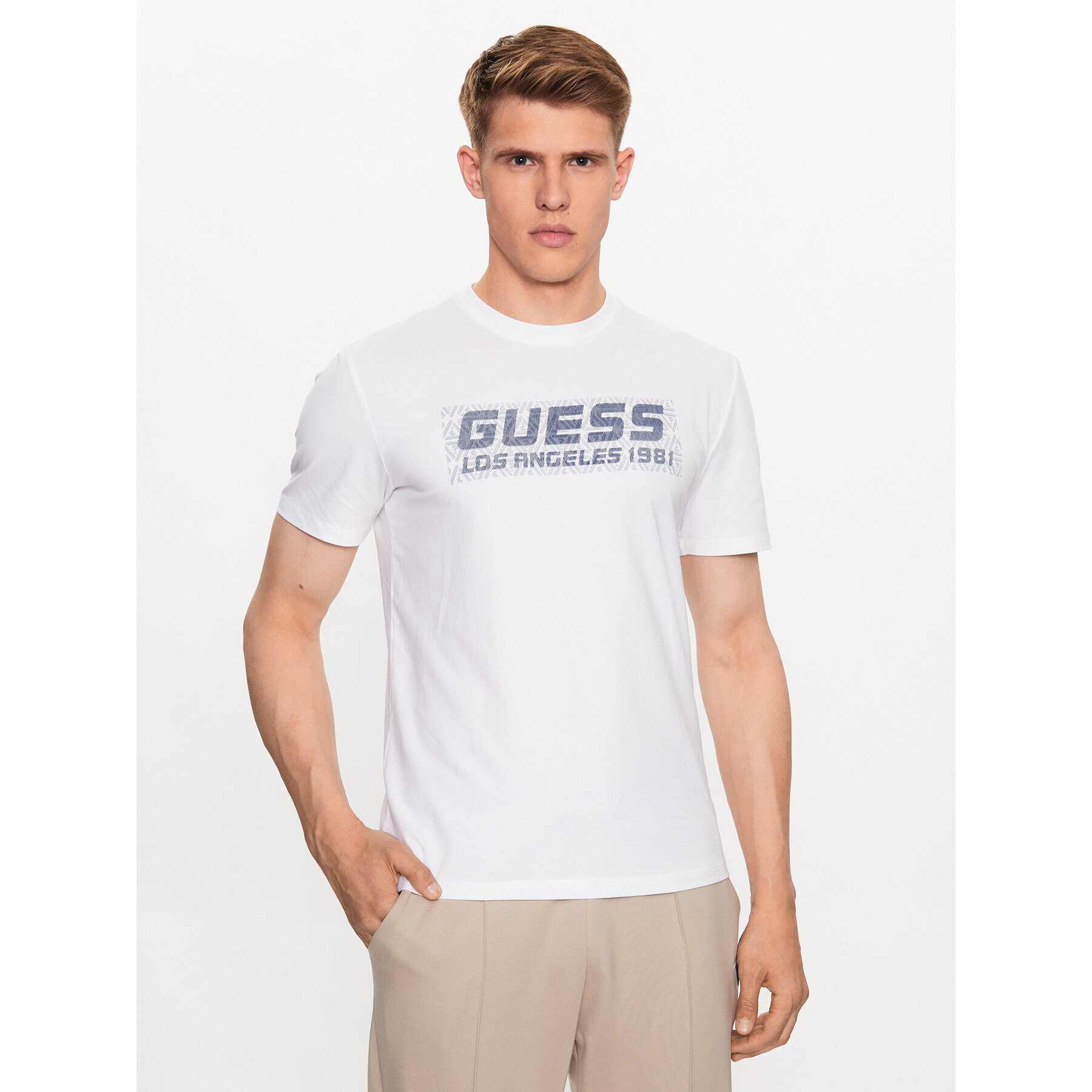 Guess Тишърт Z3YI03 J1314 Бял Slim Fit - Pepit.bg