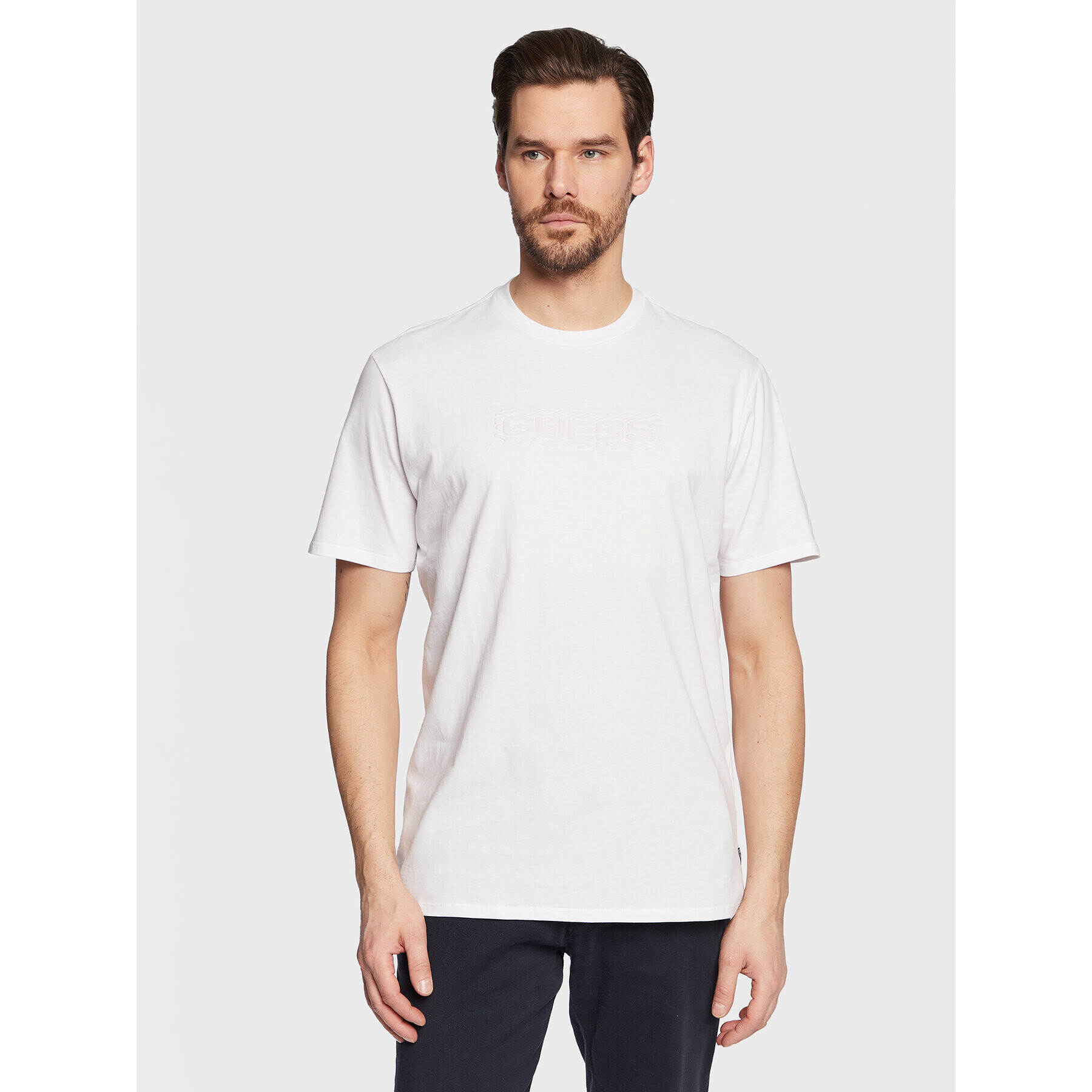 Guess Тишърт Zebra Logo M3GI58 KBDL0 Бял Slim Fit - Pepit.bg