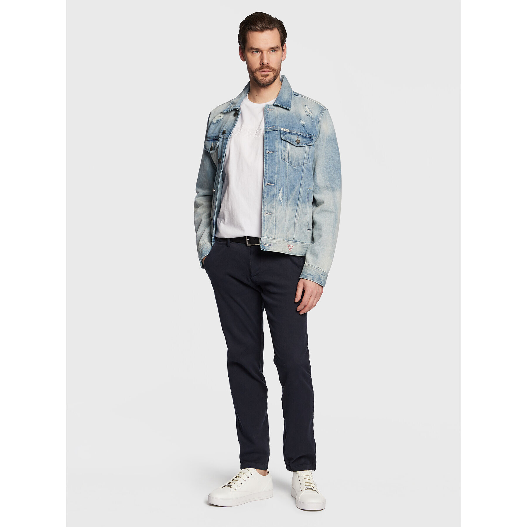 Guess Тишърт Zebra Logo M3GI58 KBDL0 Бял Slim Fit - Pepit.bg
