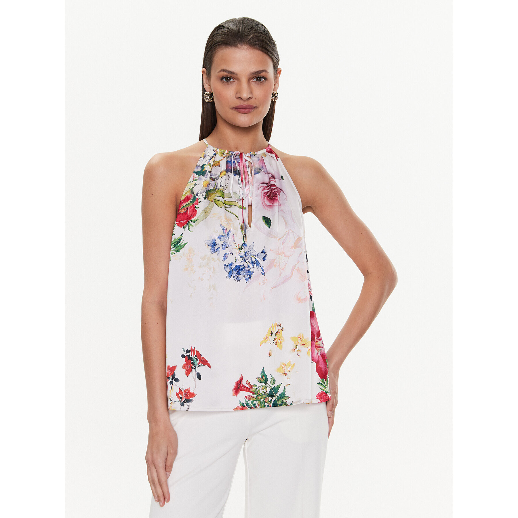 Guess топ 3GGH13 7099Z Бял Regular Fit - Pepit.bg