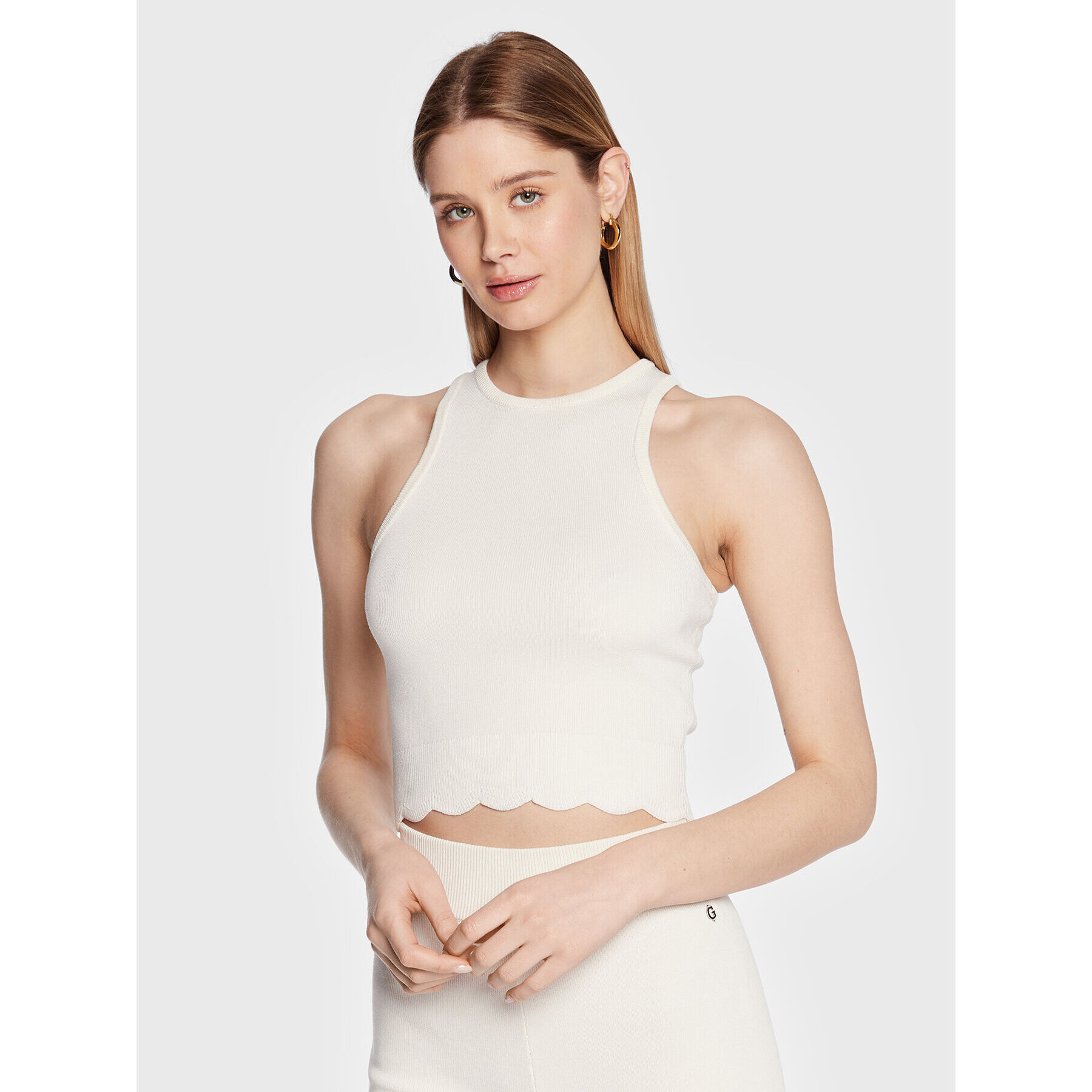 Guess топ Ada W3GZ00 Z2Z80 Екрю Regular Fit - Pepit.bg