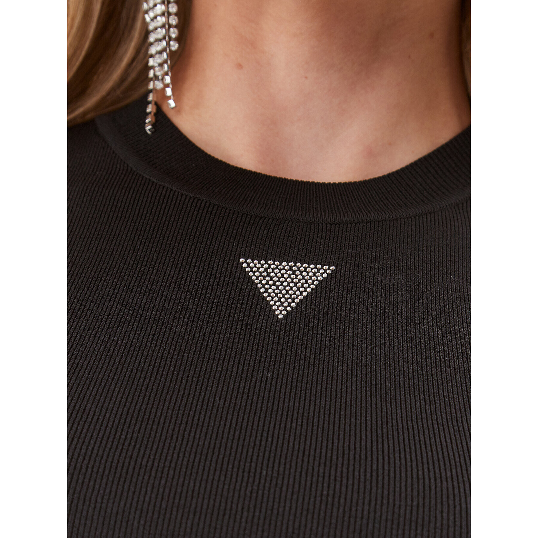 Guess топ Alexia W3BZ15 Z37K0 Черен Slim Fit - Pepit.bg
