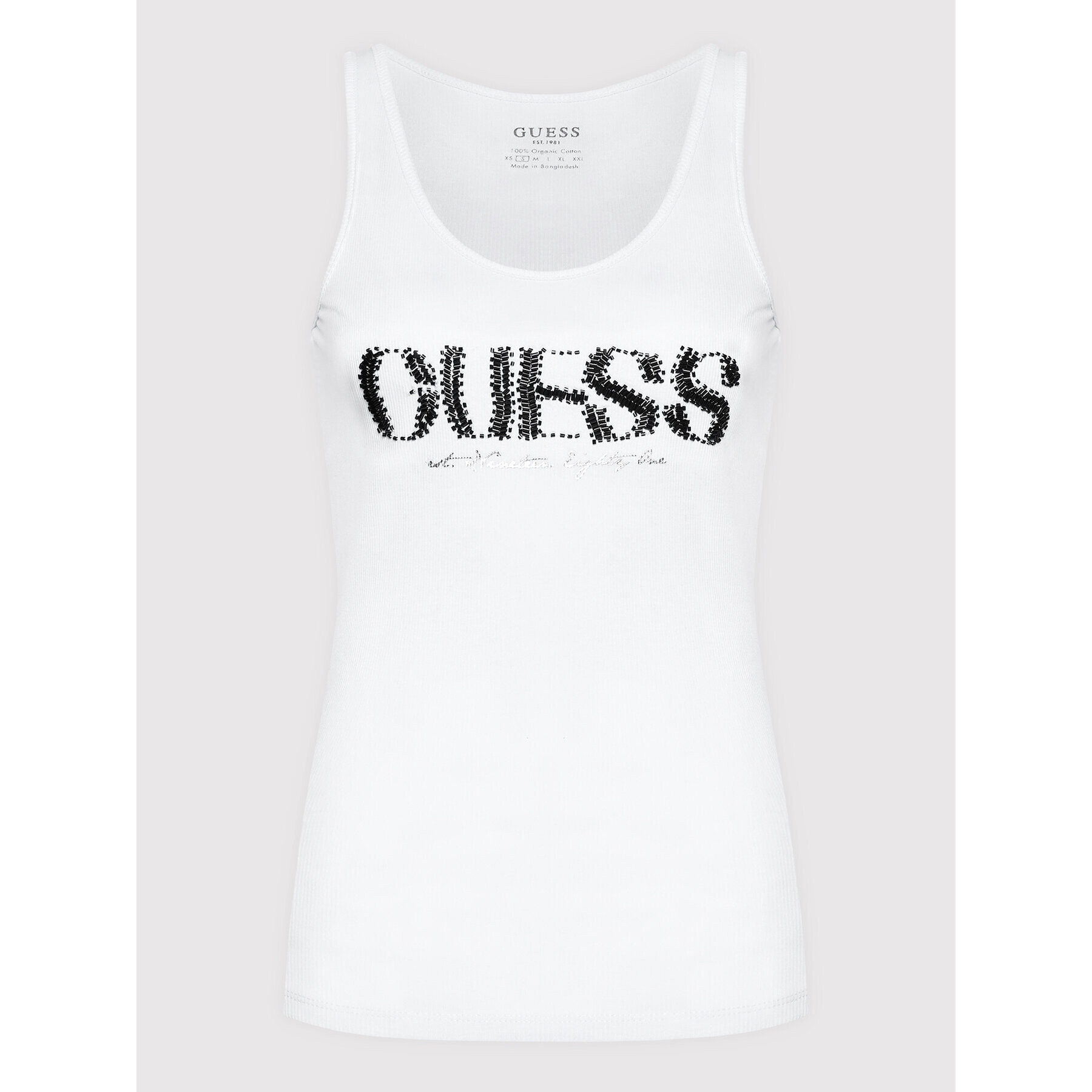 Guess топ Atena W2GP09 K1811 Бял Slim Fit - Pepit.bg