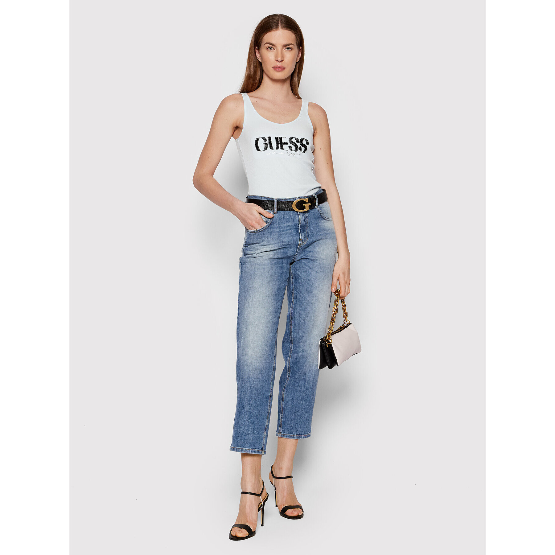 Guess топ Atena W2GP09 K1811 Син Slim Fit - Pepit.bg