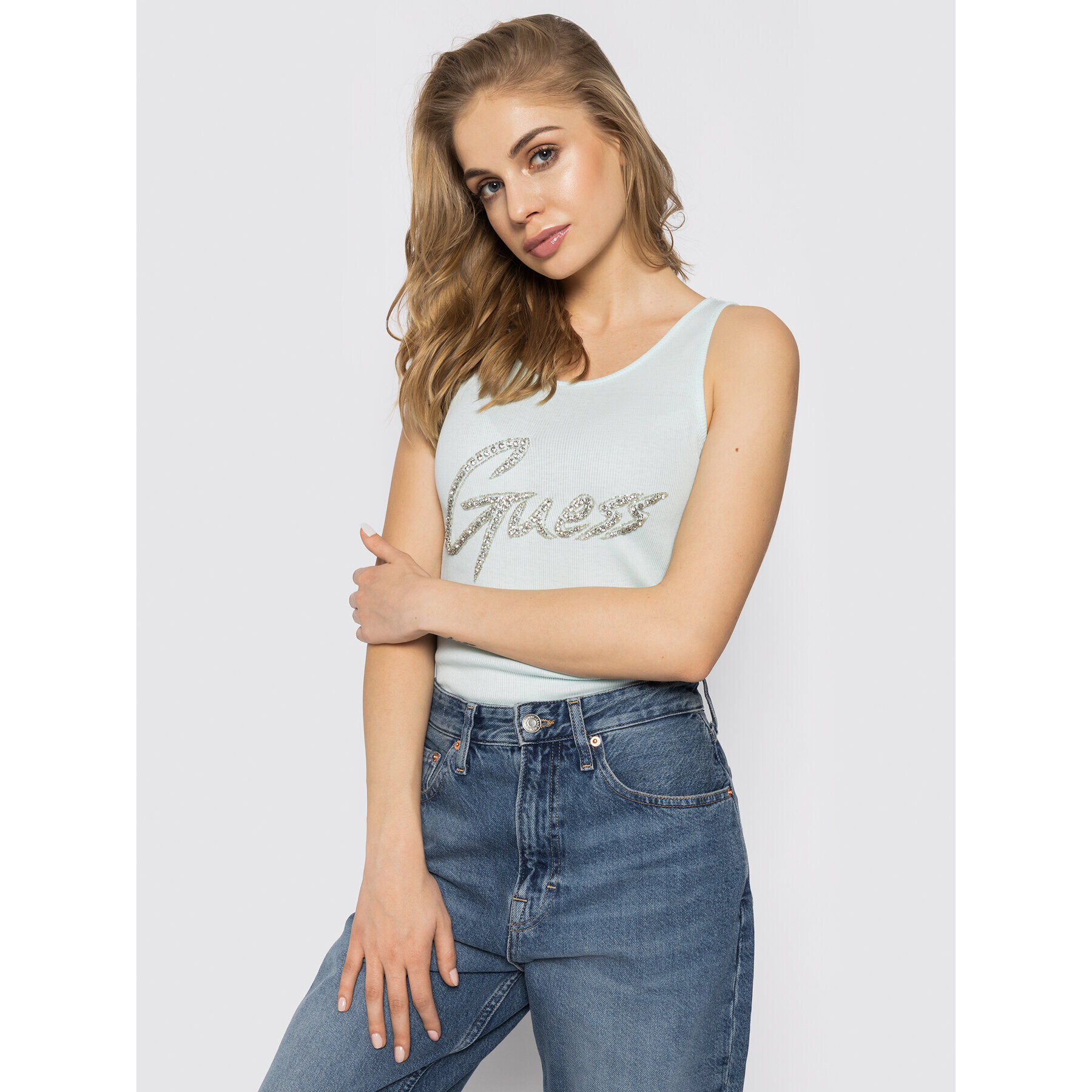 Guess топ Babe W0GI73 K1810 Син Regular Fit - Pepit.bg