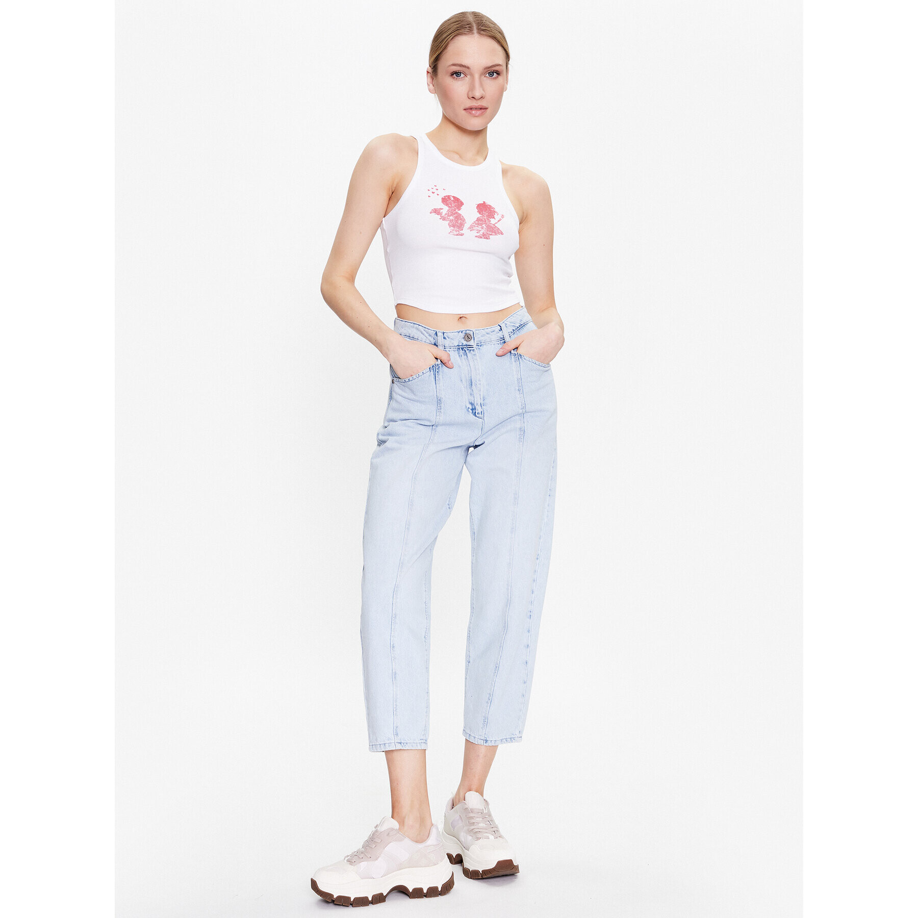 Guess топ Boy And Girl W3GI55 KA0H3 Бял Regular Fit - Pepit.bg