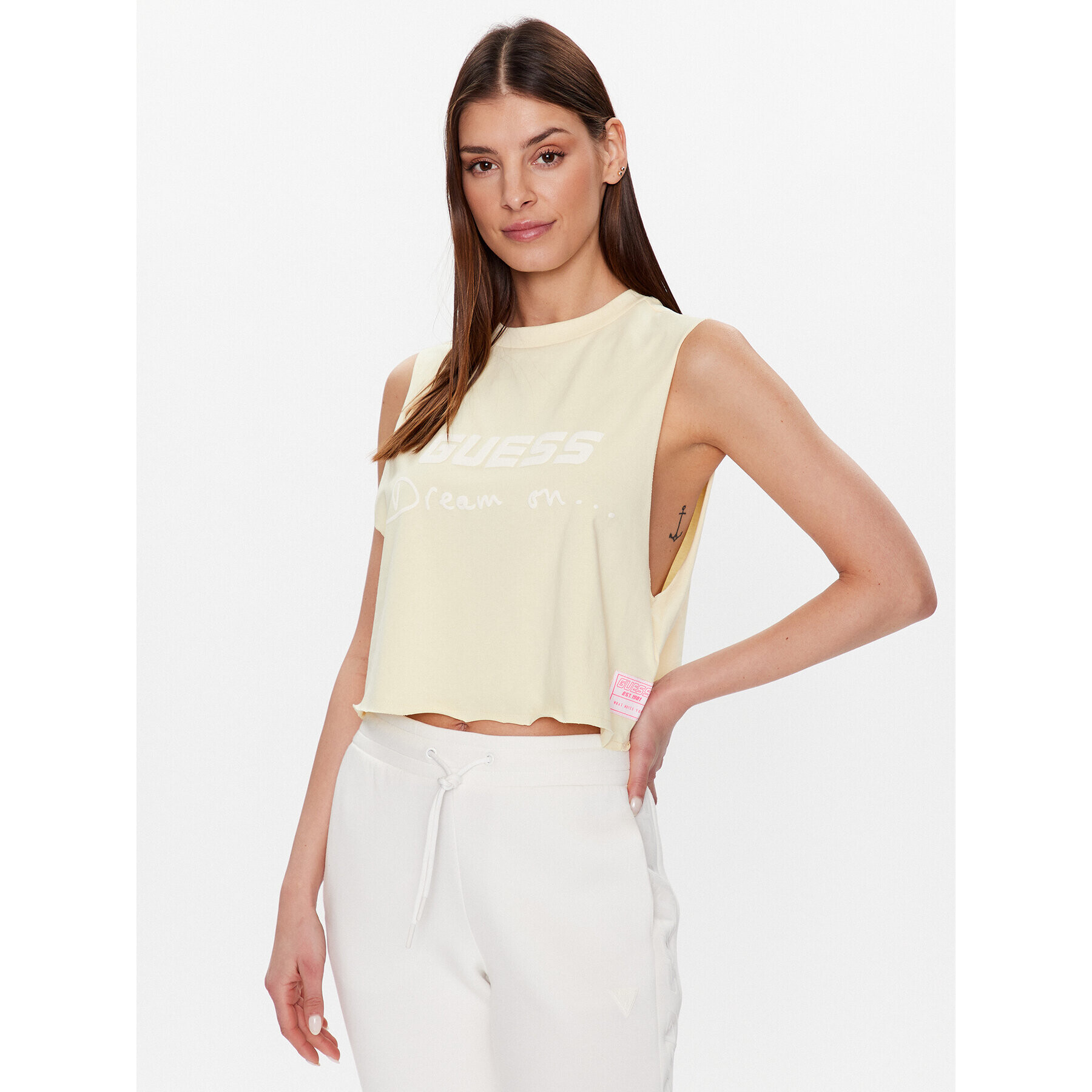 Guess топ Dalya V3GP11 K8FQ4 Жълт Regular Fit - Pepit.bg