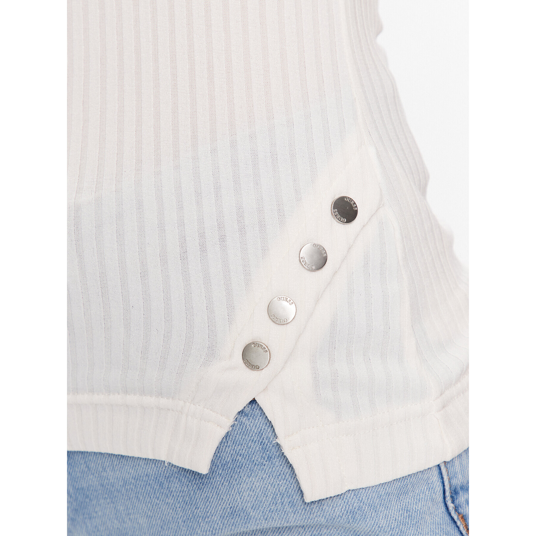 Guess топ Dionne W3GP22 KBPF0 Бял Slim Fit - Pepit.bg
