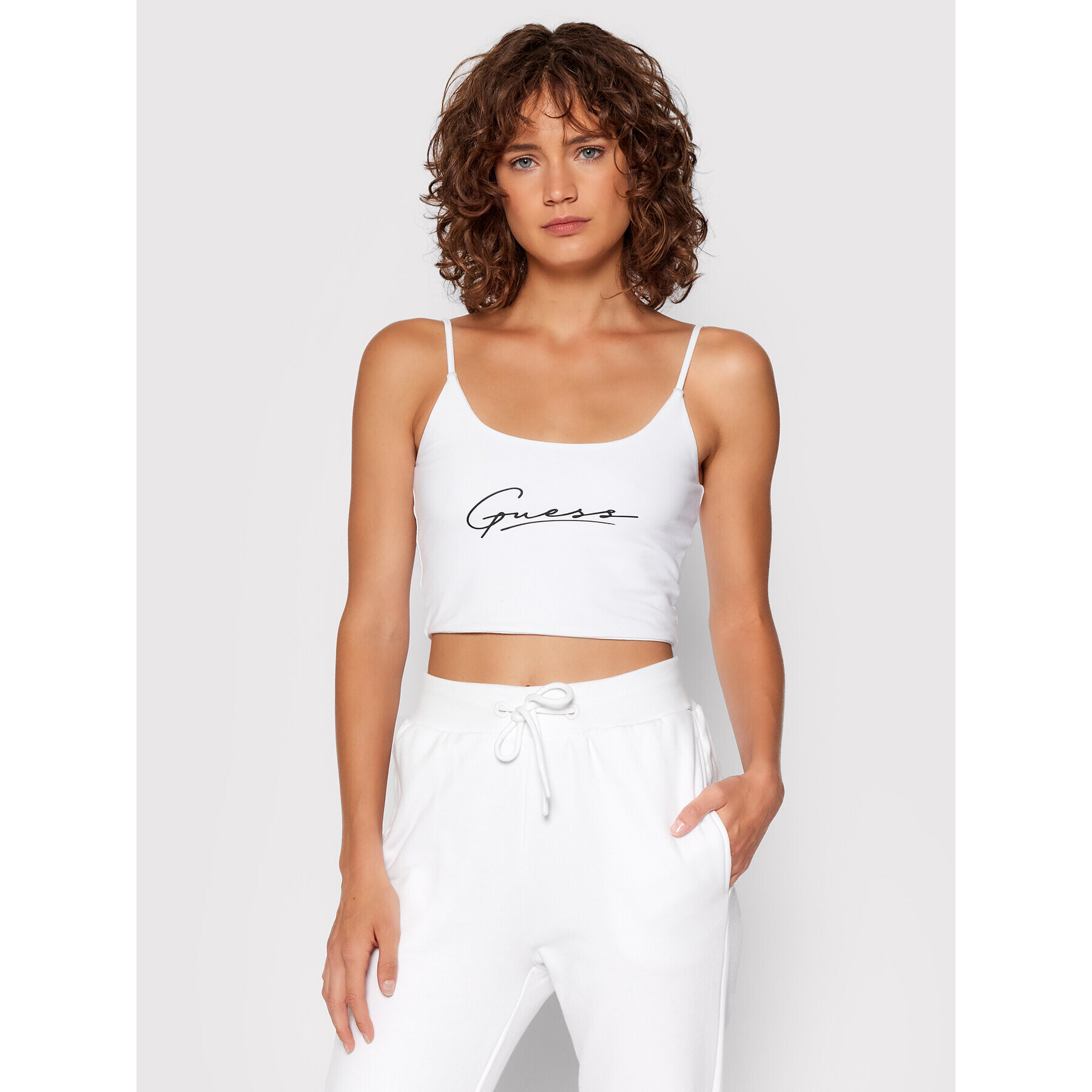 Guess топ Dolly O1BA10 KASI1 Бял Slim Fit - Pepit.bg