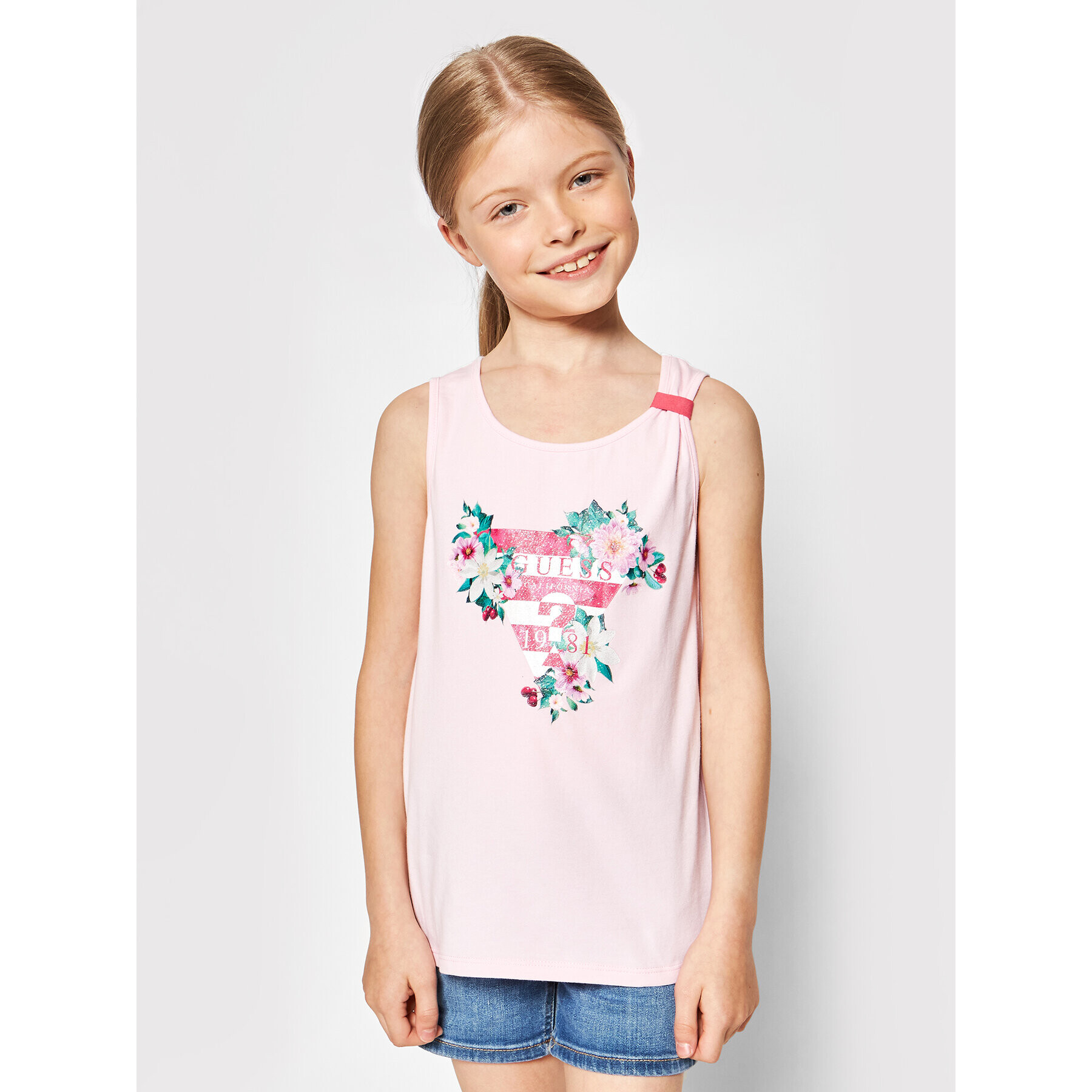 Guess Топ J1GI14 K6YW1 Розов Regular Fit - Pepit.bg