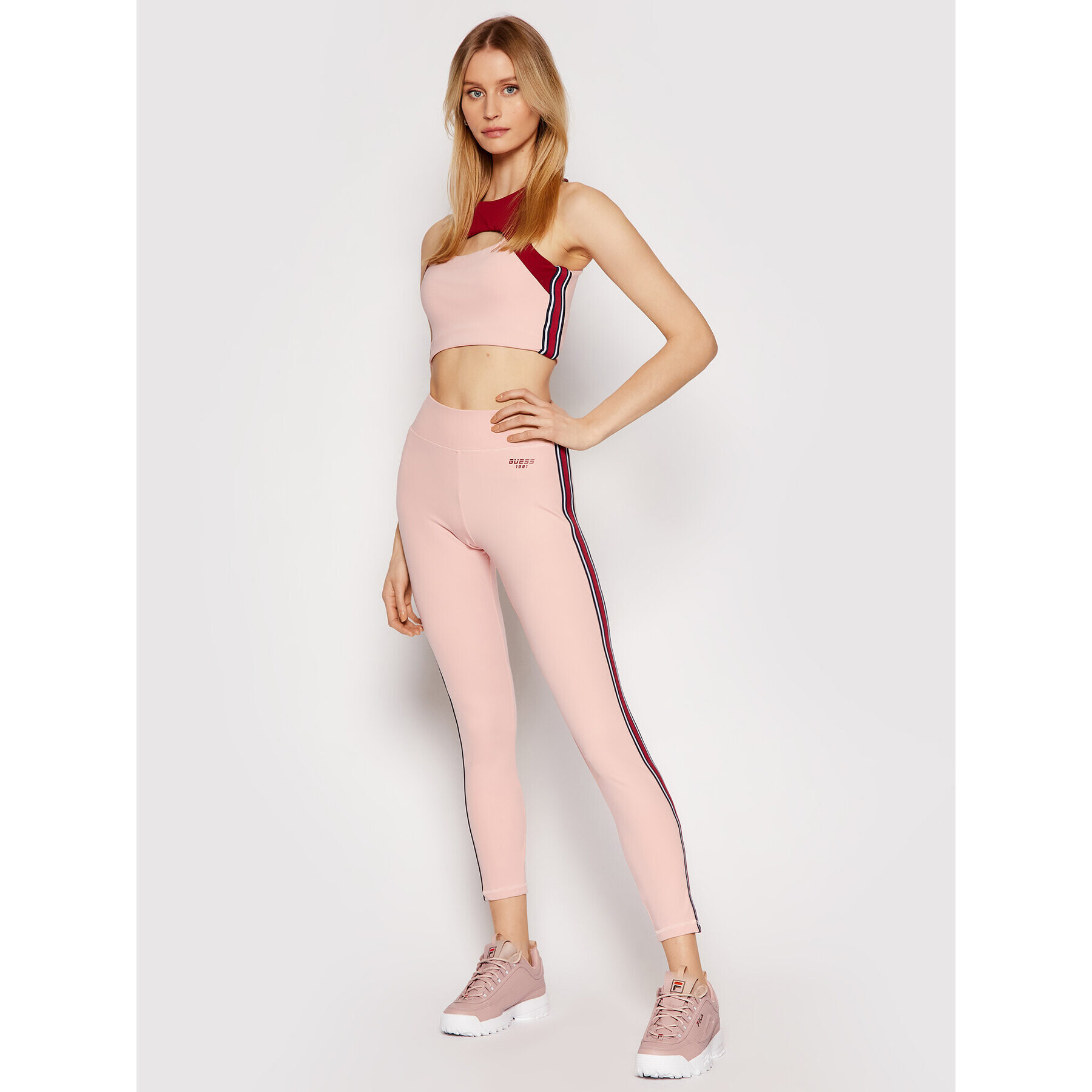 Guess топ O1RA33 MC04E Розов Slim Fit - Pepit.bg