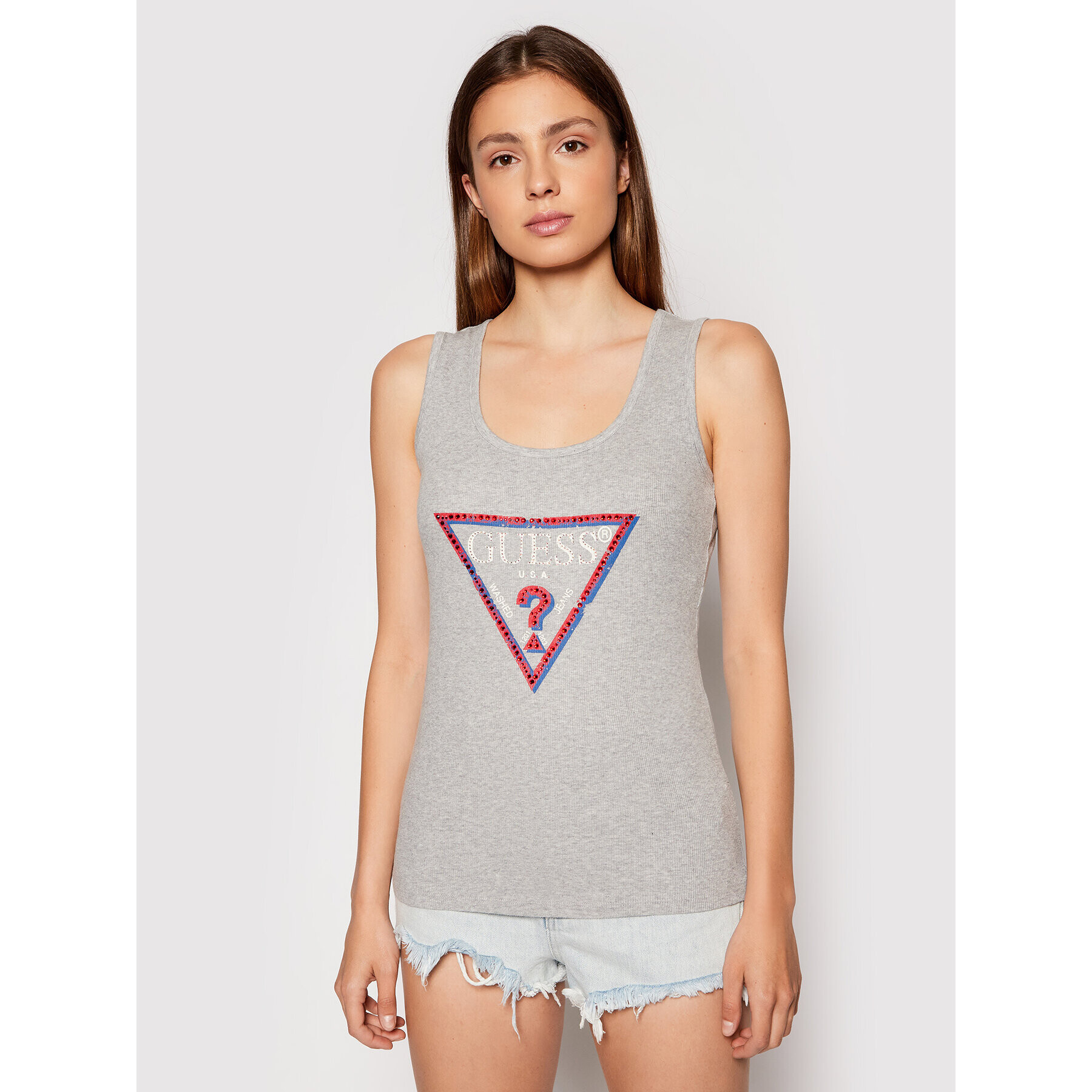 Guess топ Olympia W1YP49 K1811 Сив Regular Fit - Pepit.bg