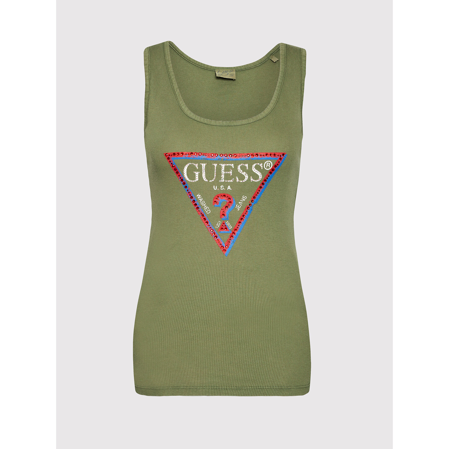 Guess топ Olympia W1YP49 K1811 Зелен Slim Fit - Pepit.bg