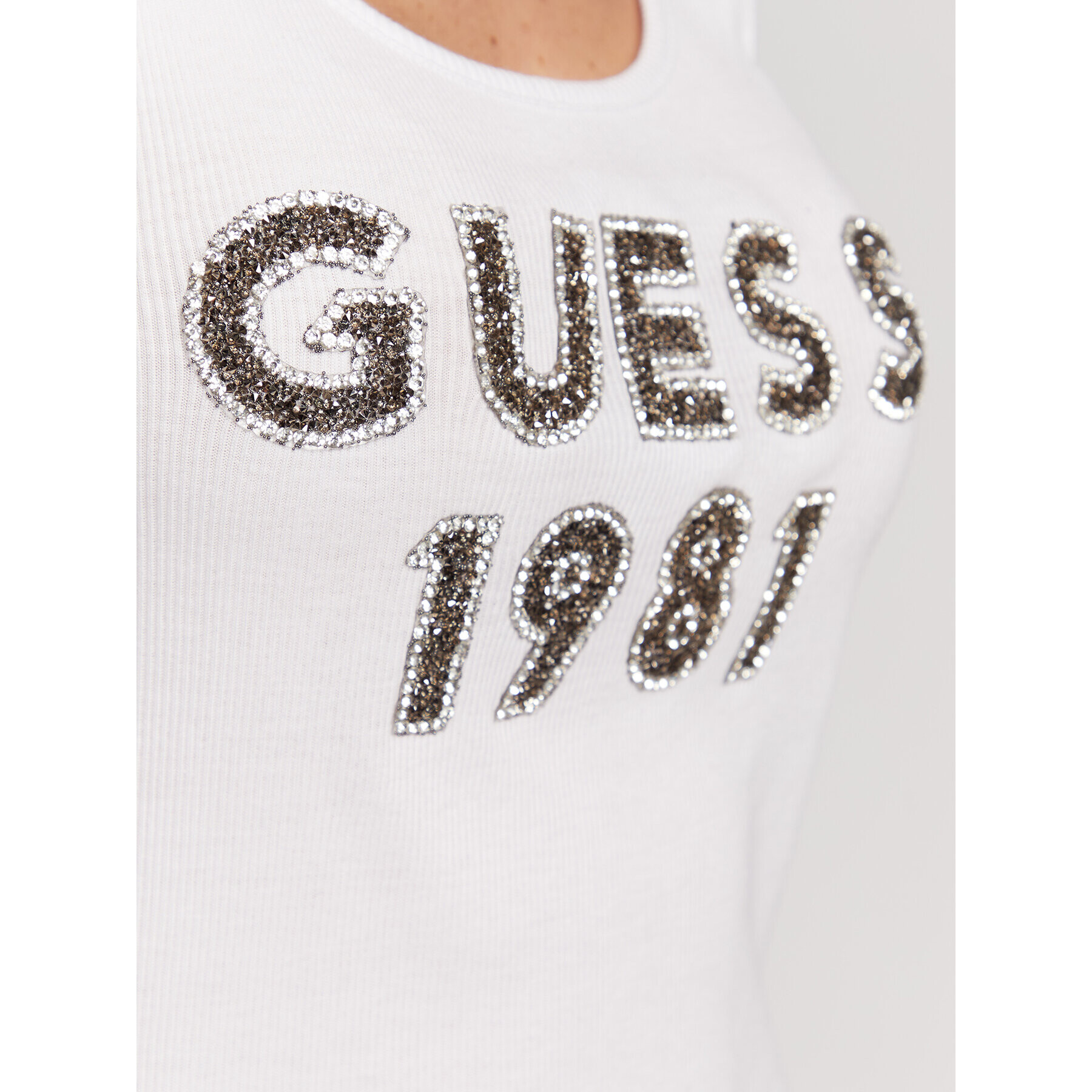 Guess топ Tank Top W3RP07 K1814 Бял Slim Fit - Pepit.bg