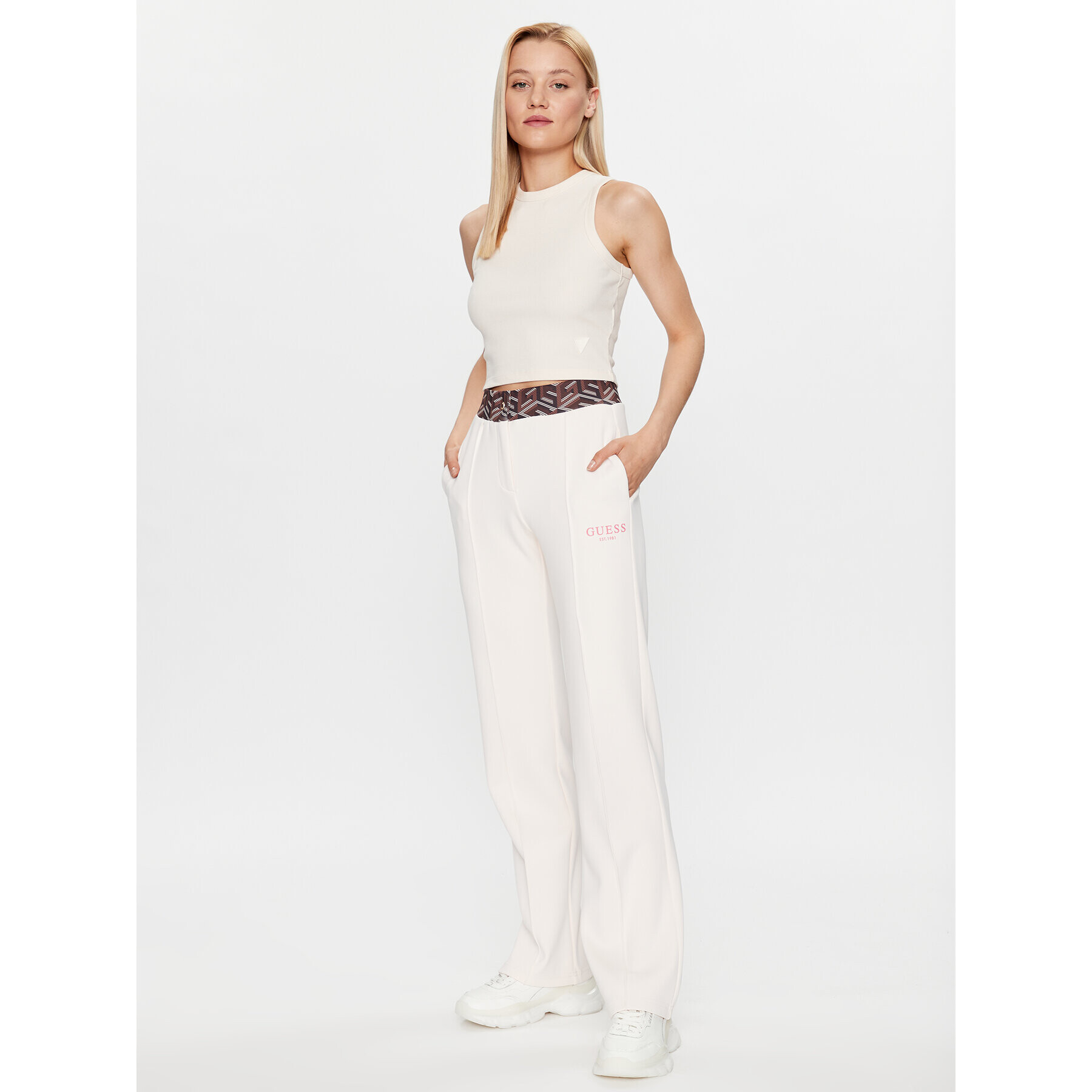 Guess топ V3GP19 K8RT2 Бежов Slim Fit - Pepit.bg